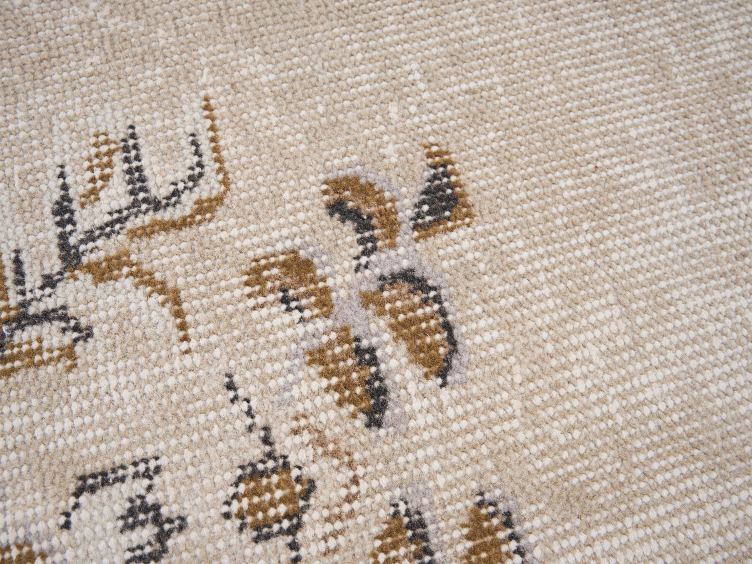 Turkish Isparta area rug in cream and tan, view 7 of 10