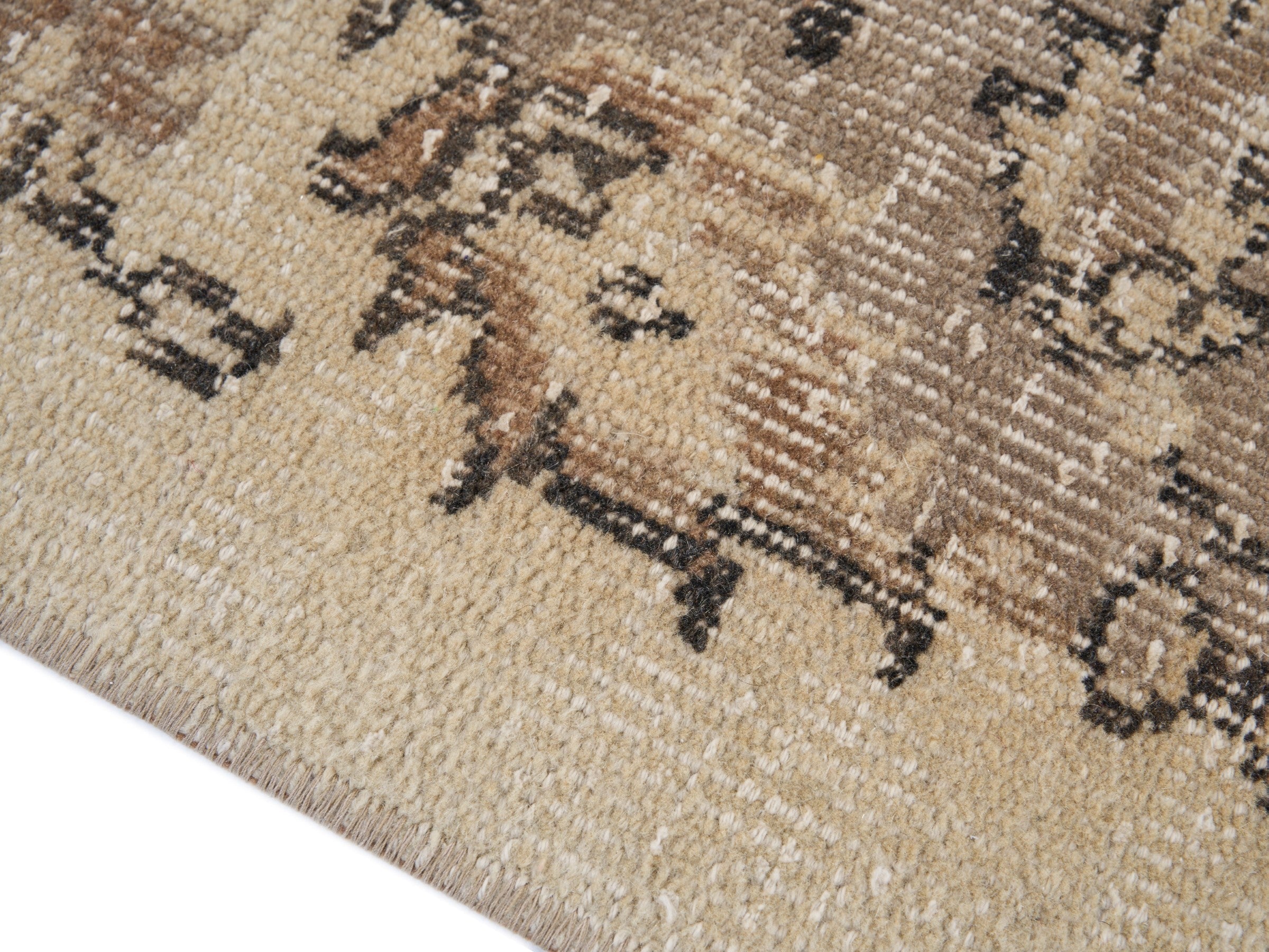 Turkish Manisa area rug in cream and tan, view 6 of 10