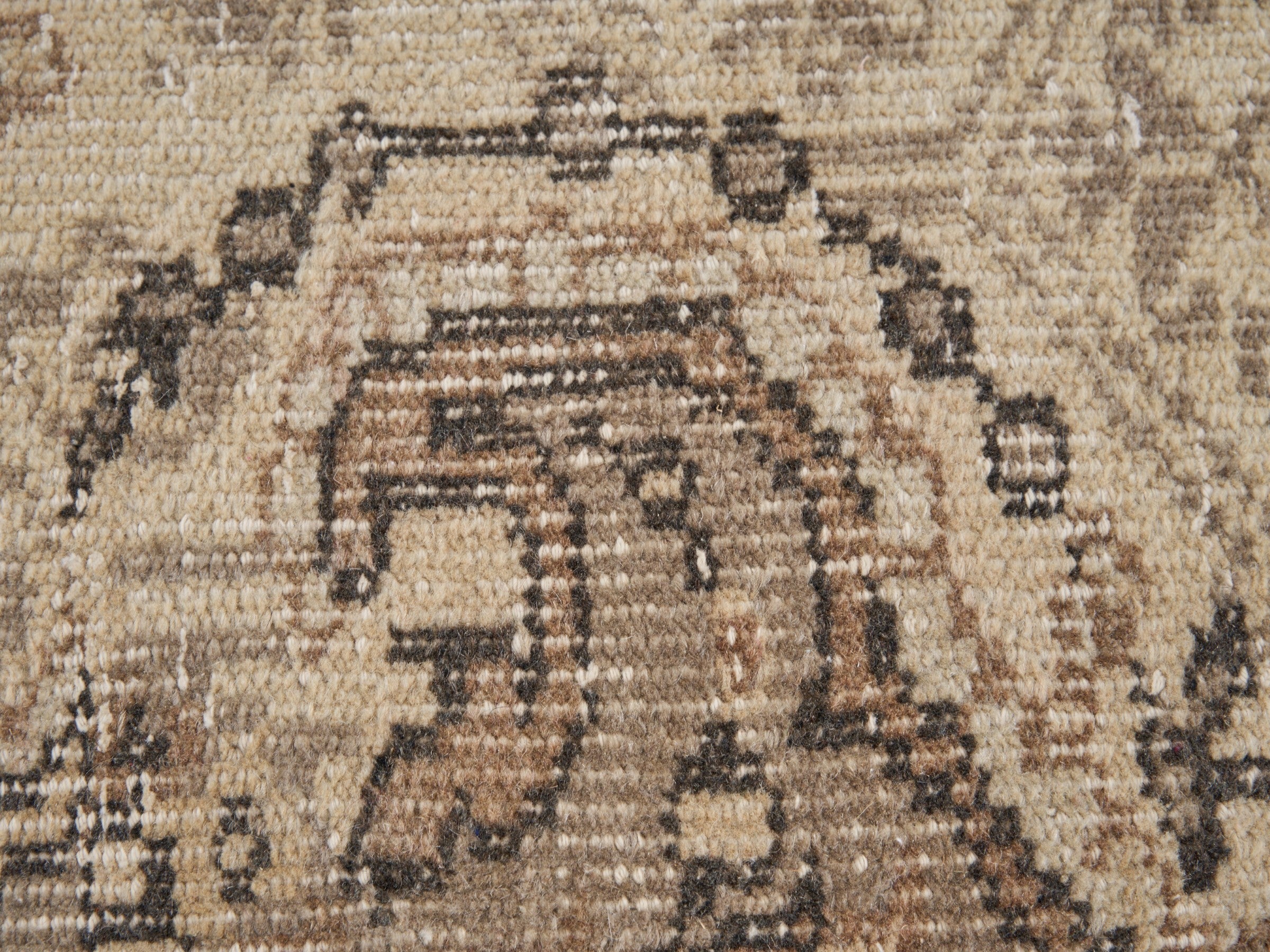 Turkish Manisa area rug in cream and tan, view 7 of 10