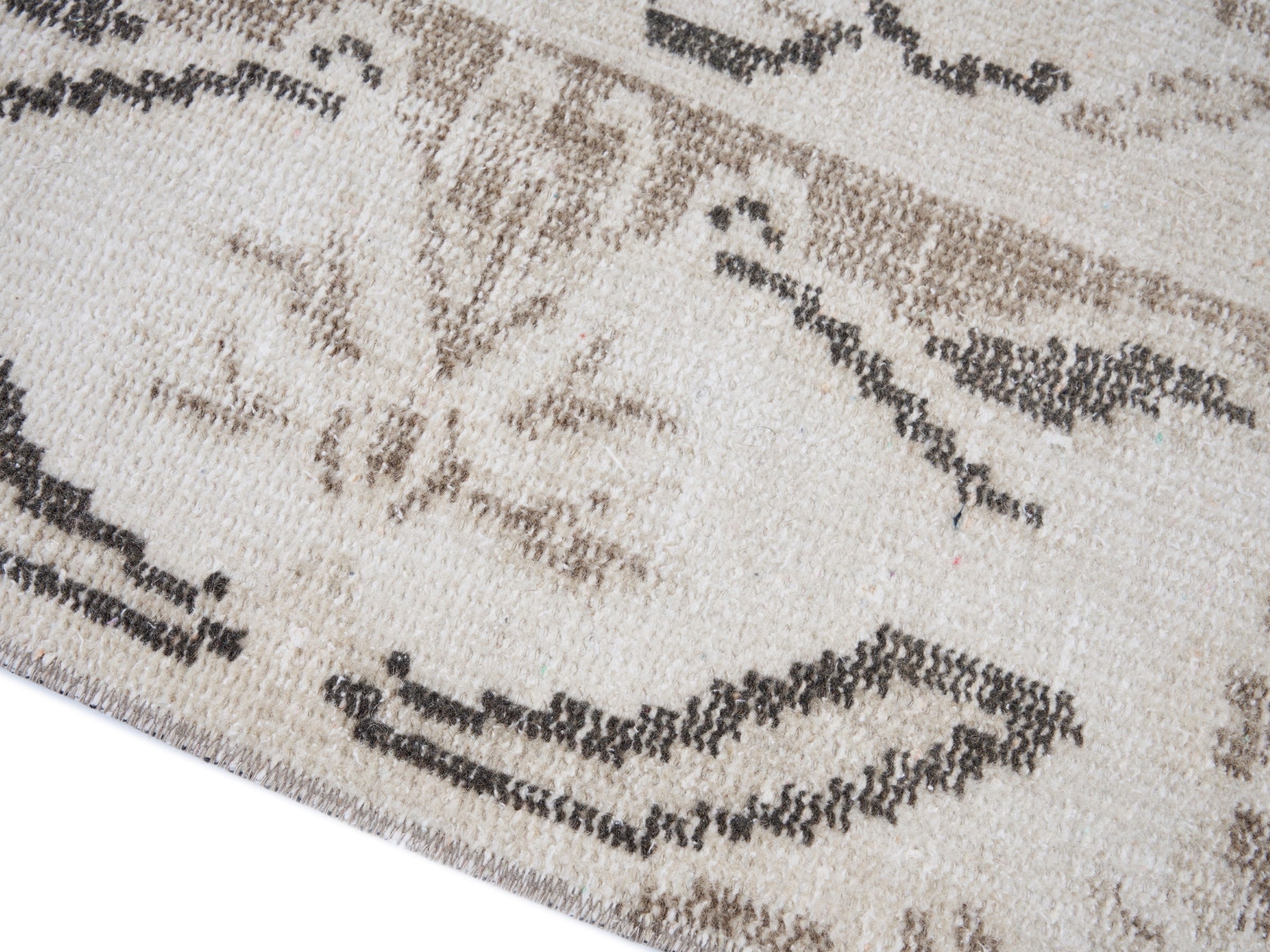 Turkish Manisa area rug in cream and taupe, view 6 of 10