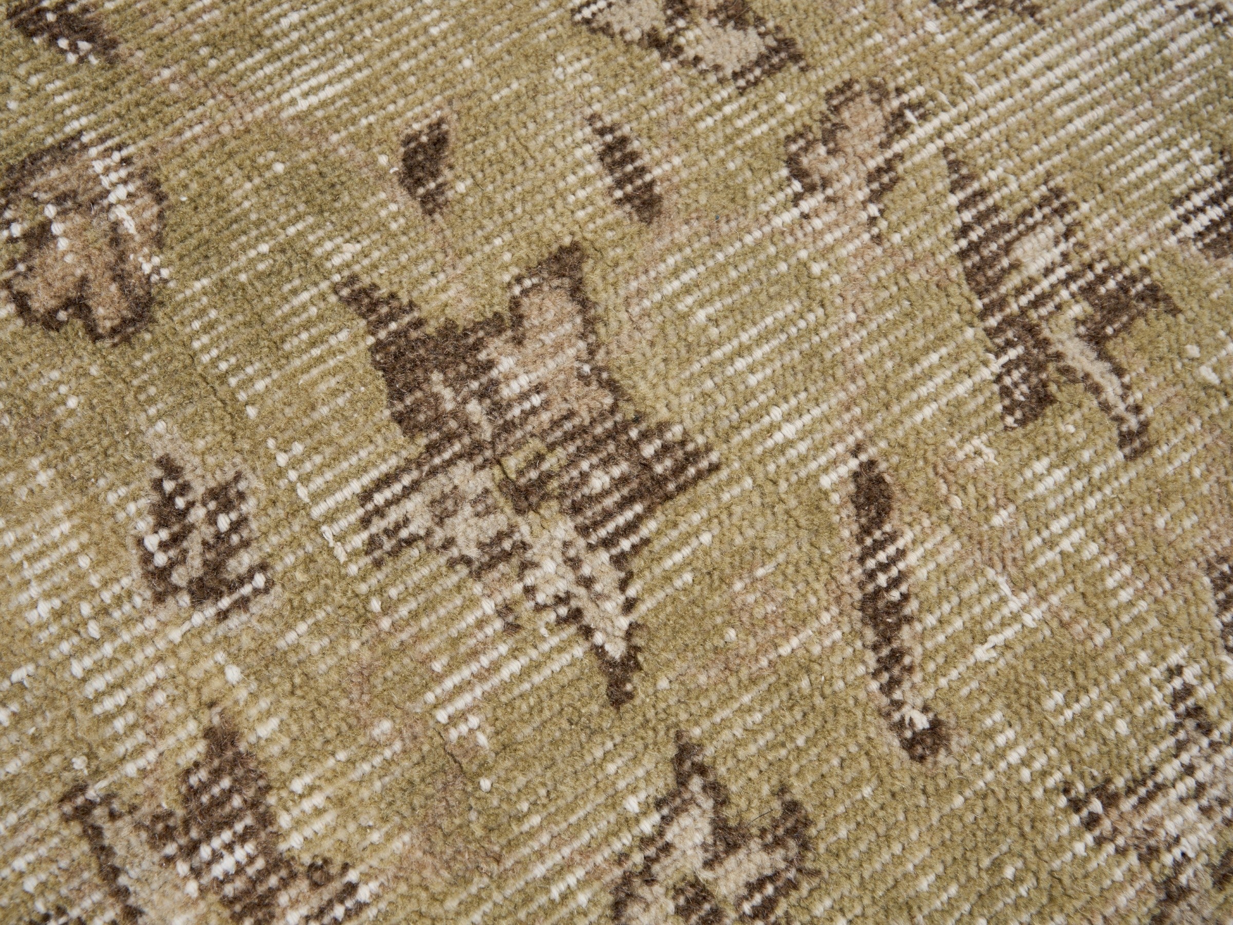 Turkish Isparta area rug in straw and khaki, view 7 of 10