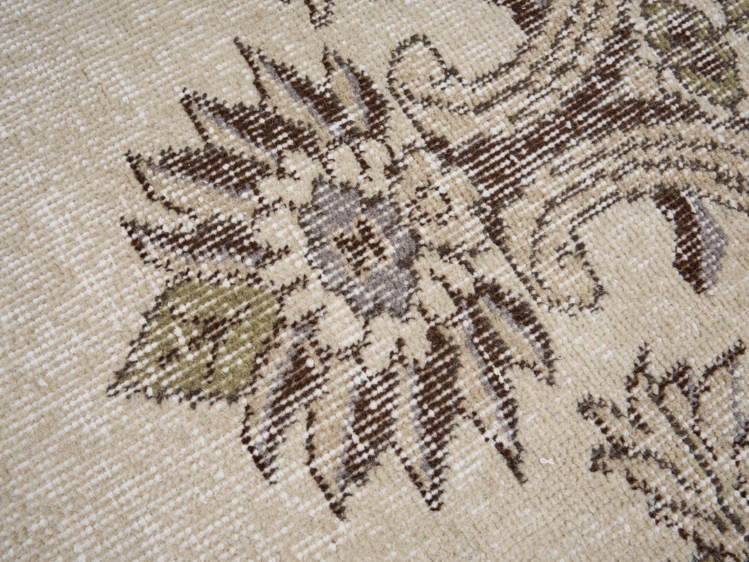 Turkish Isparta area rug in ivory and taupe, view 7 of 10