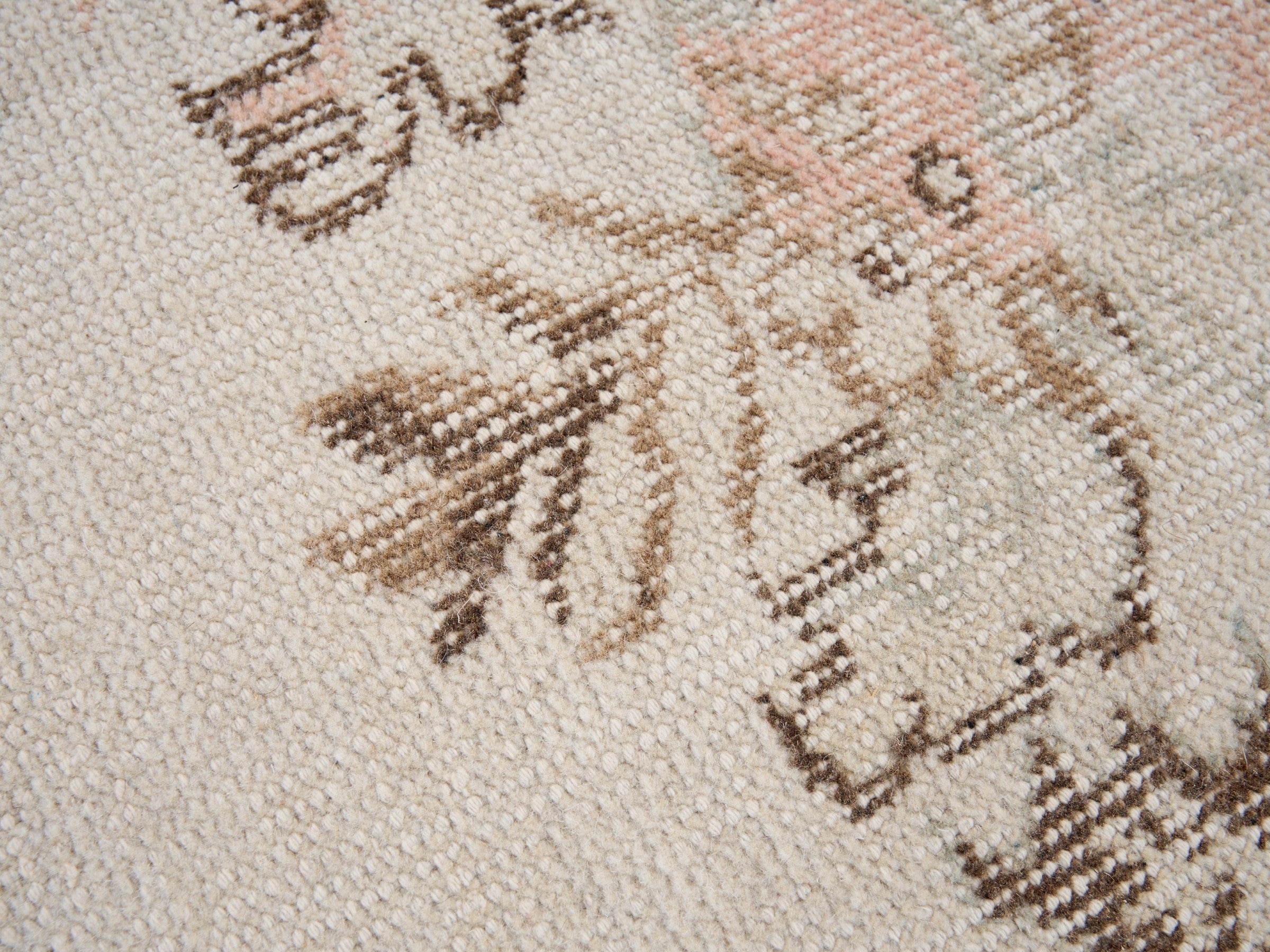 Turkish Isparta area rug in cream and taupe, view 7 of 10