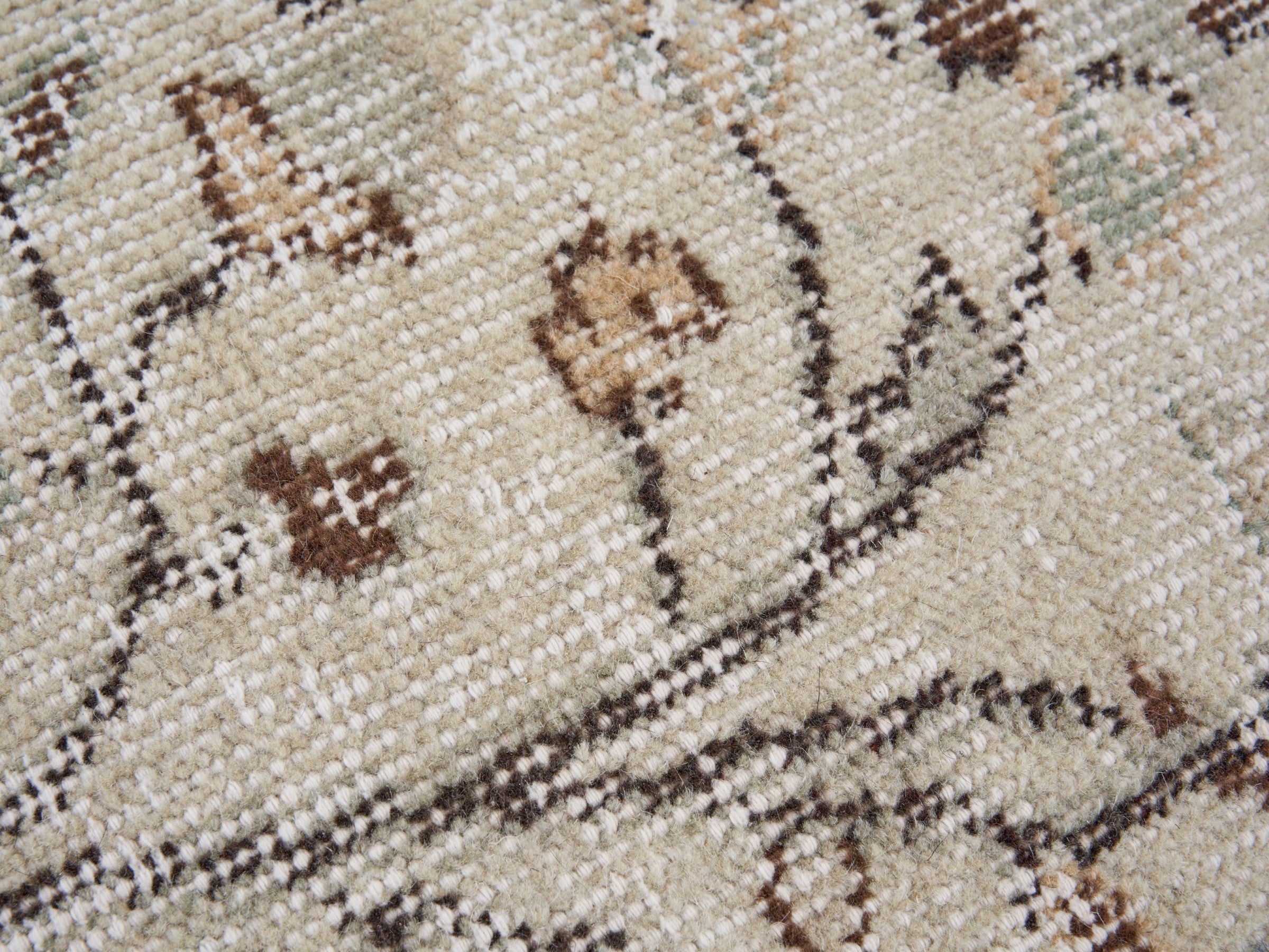 Turkish Isparta area rug in cream and taupe, view 7 of 10