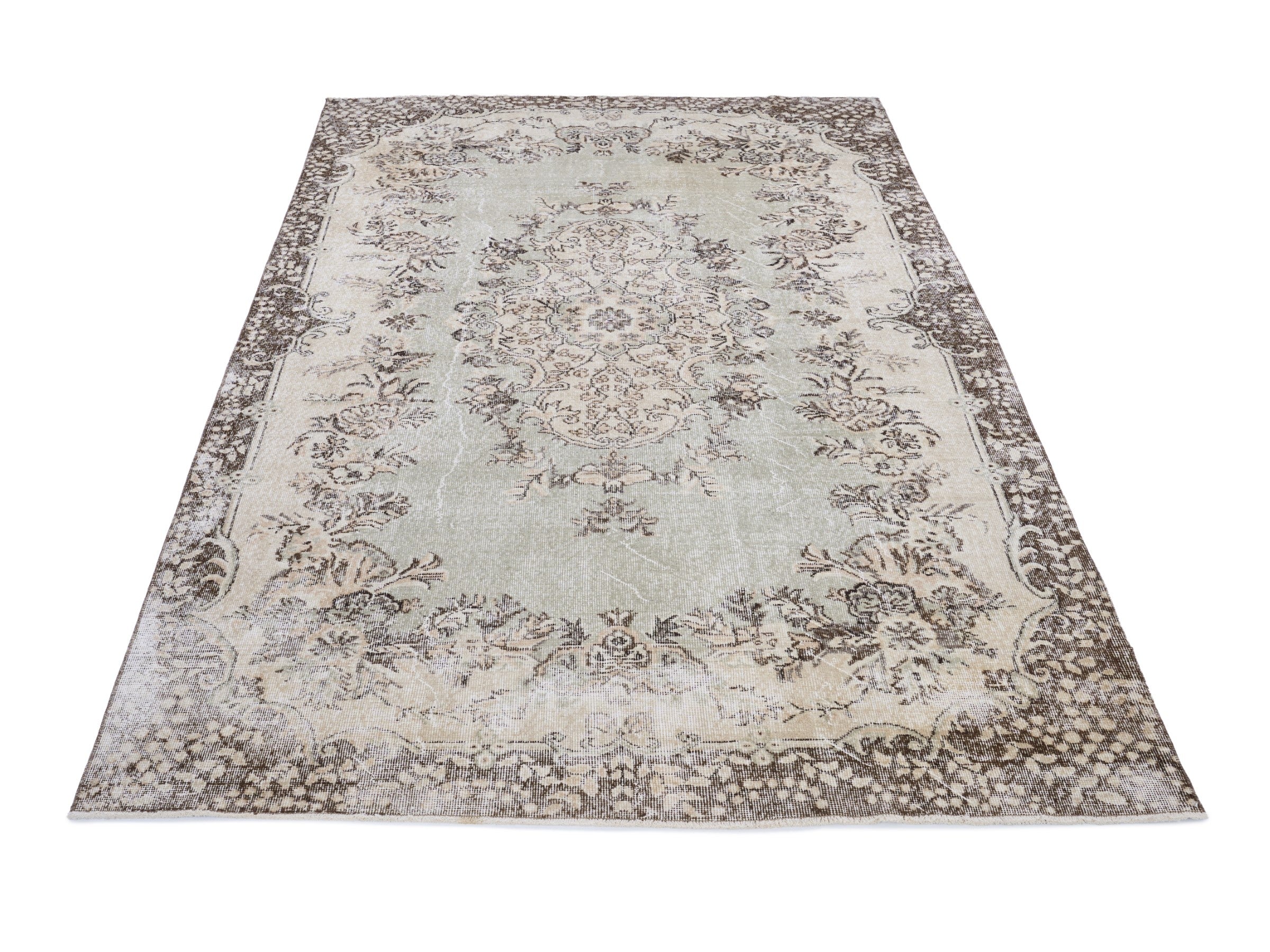 Turkish Isparta oversized rug in ivory and greige, view 2 of 10