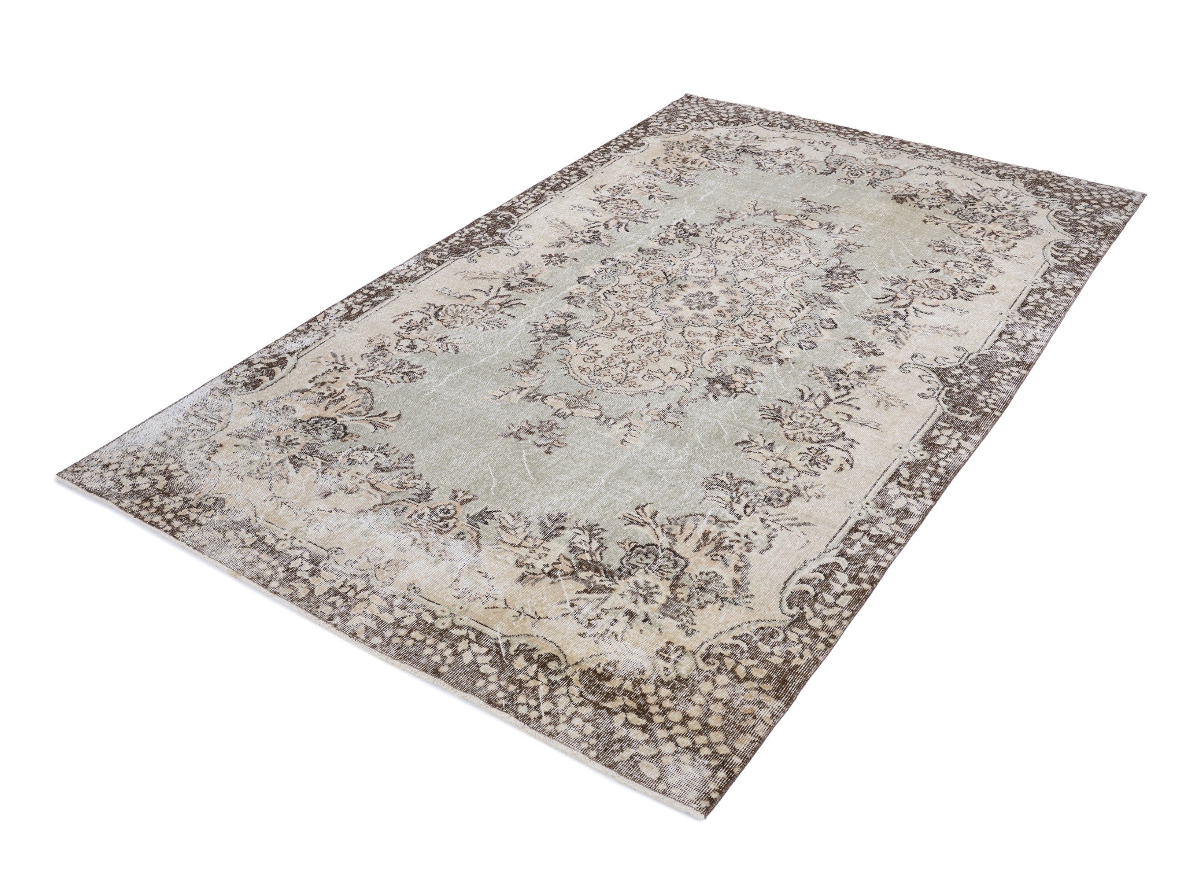 Turkish Isparta oversized rug in ivory and greige, view 3 of 10