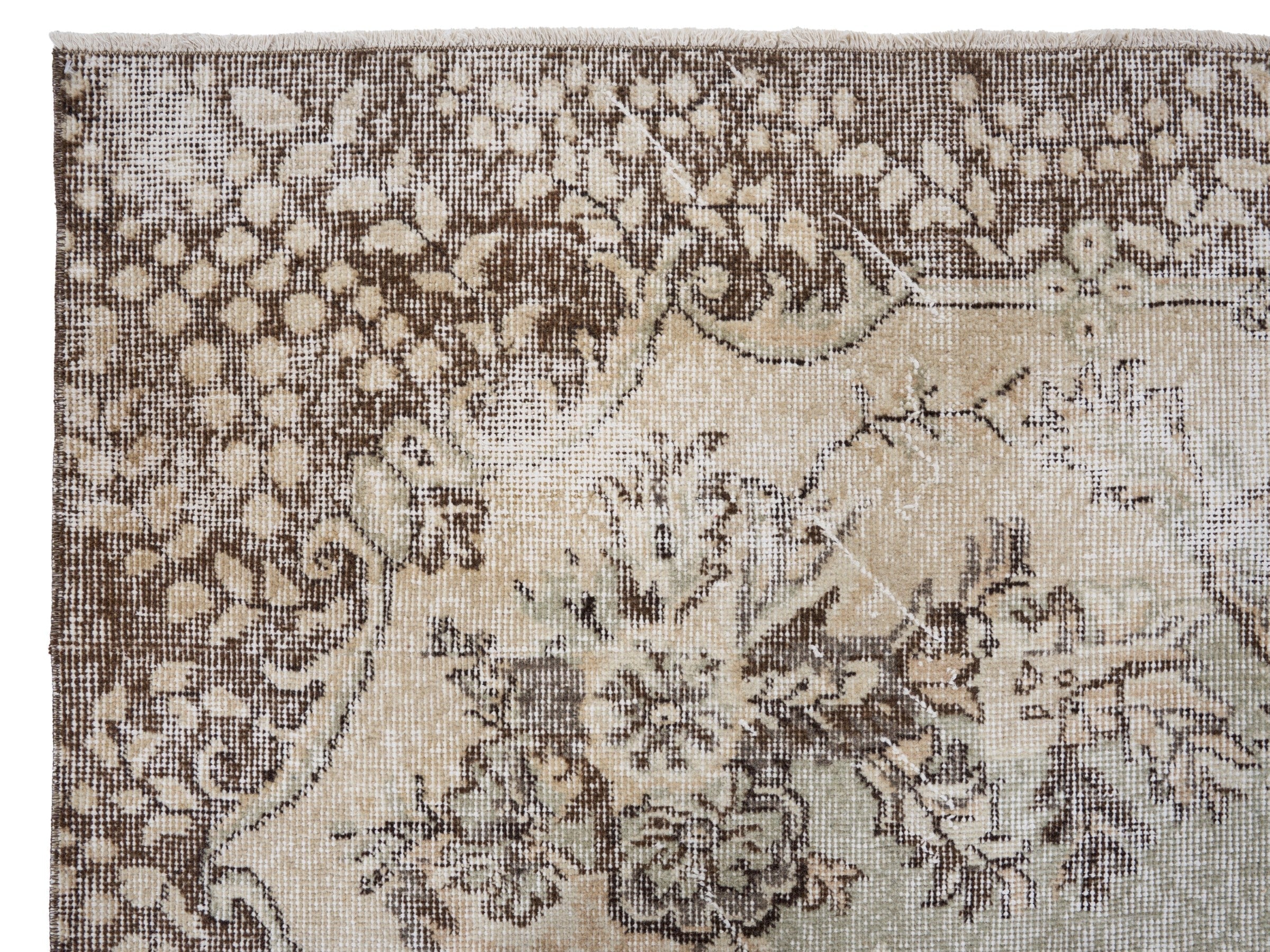 Turkish Isparta oversized rug in ivory and greige, view 8 of 10