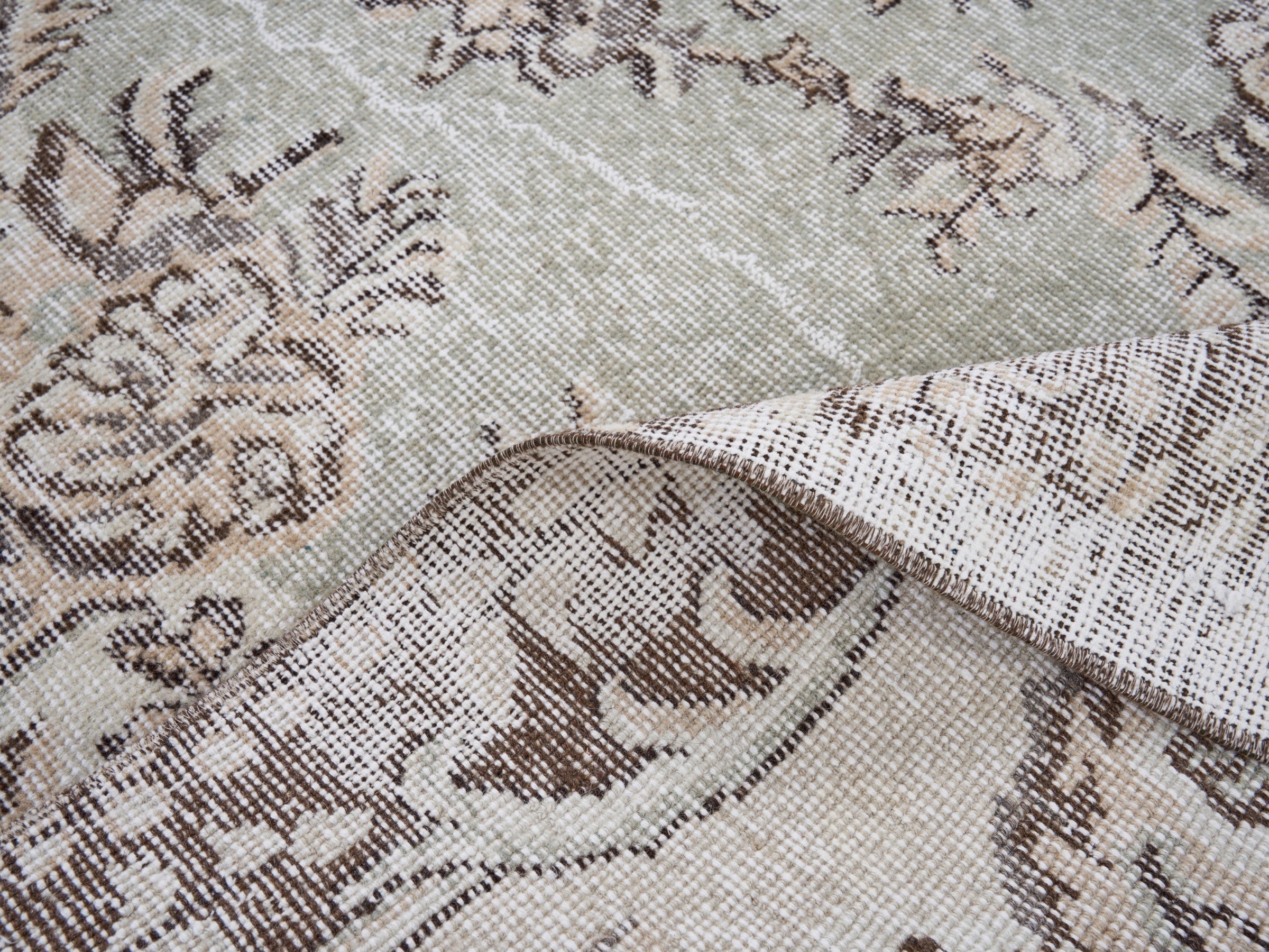 Turkish Isparta oversized rug in ivory and greige, view 9 of 10