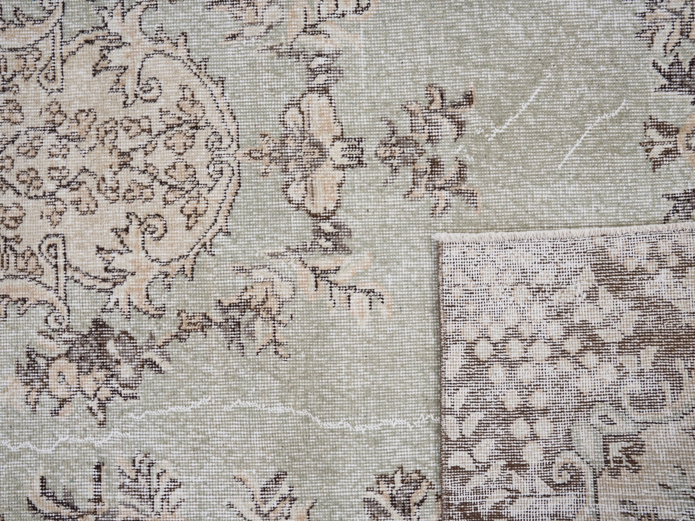 Turkish Isparta oversized rug in ivory and greige, view 10 of 10
