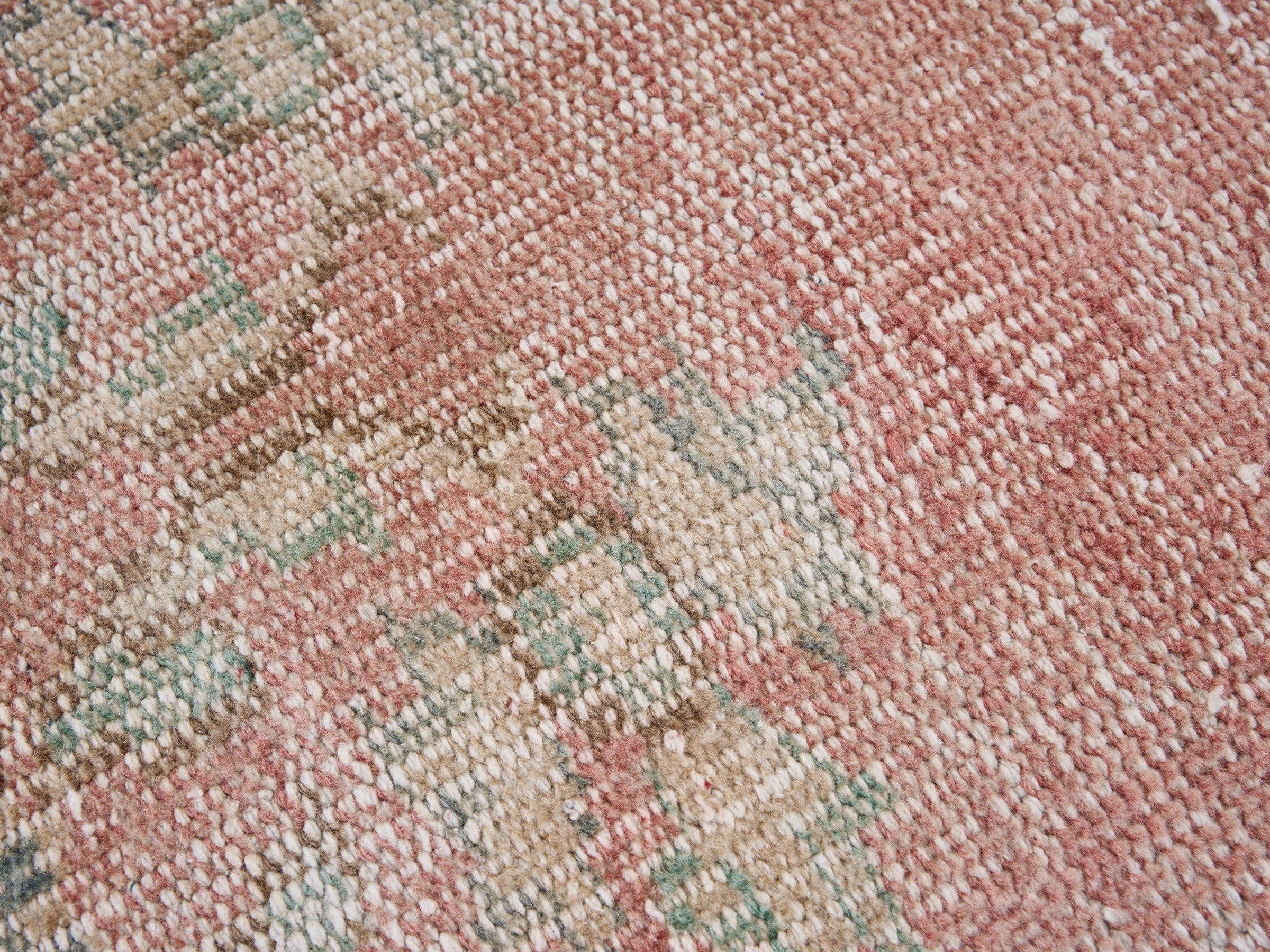 Turkish Manisa area rug in muted pink and rose, view 7 of 10