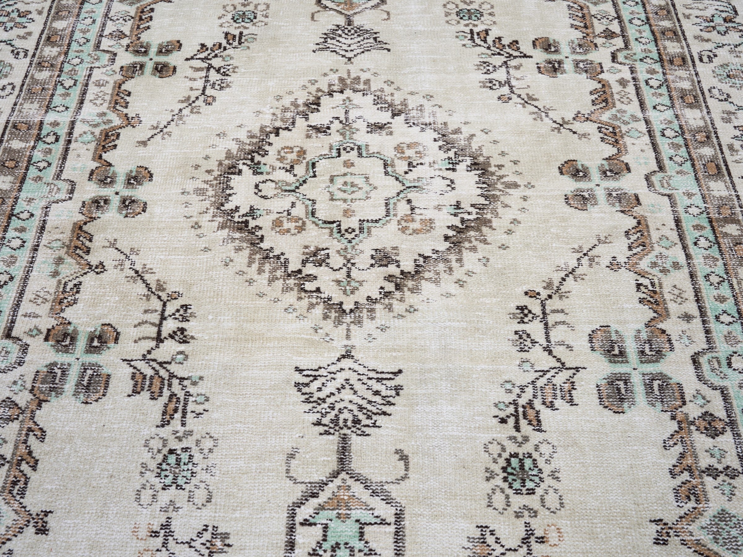 Turkish Manisa oversized rug in cream and taupe, view 4 of 9