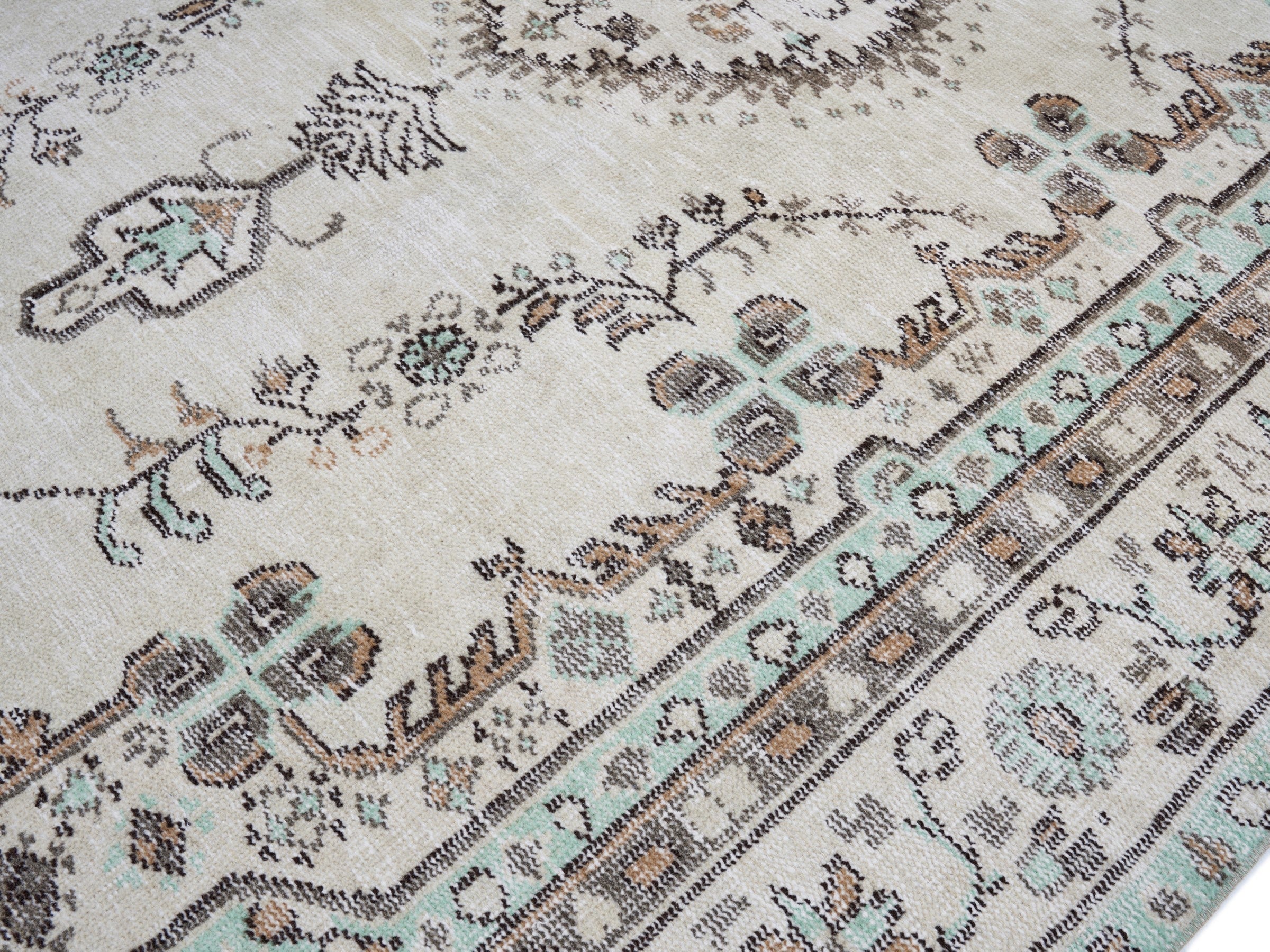 Turkish Manisa oversized rug in cream and taupe, view 5 of 9