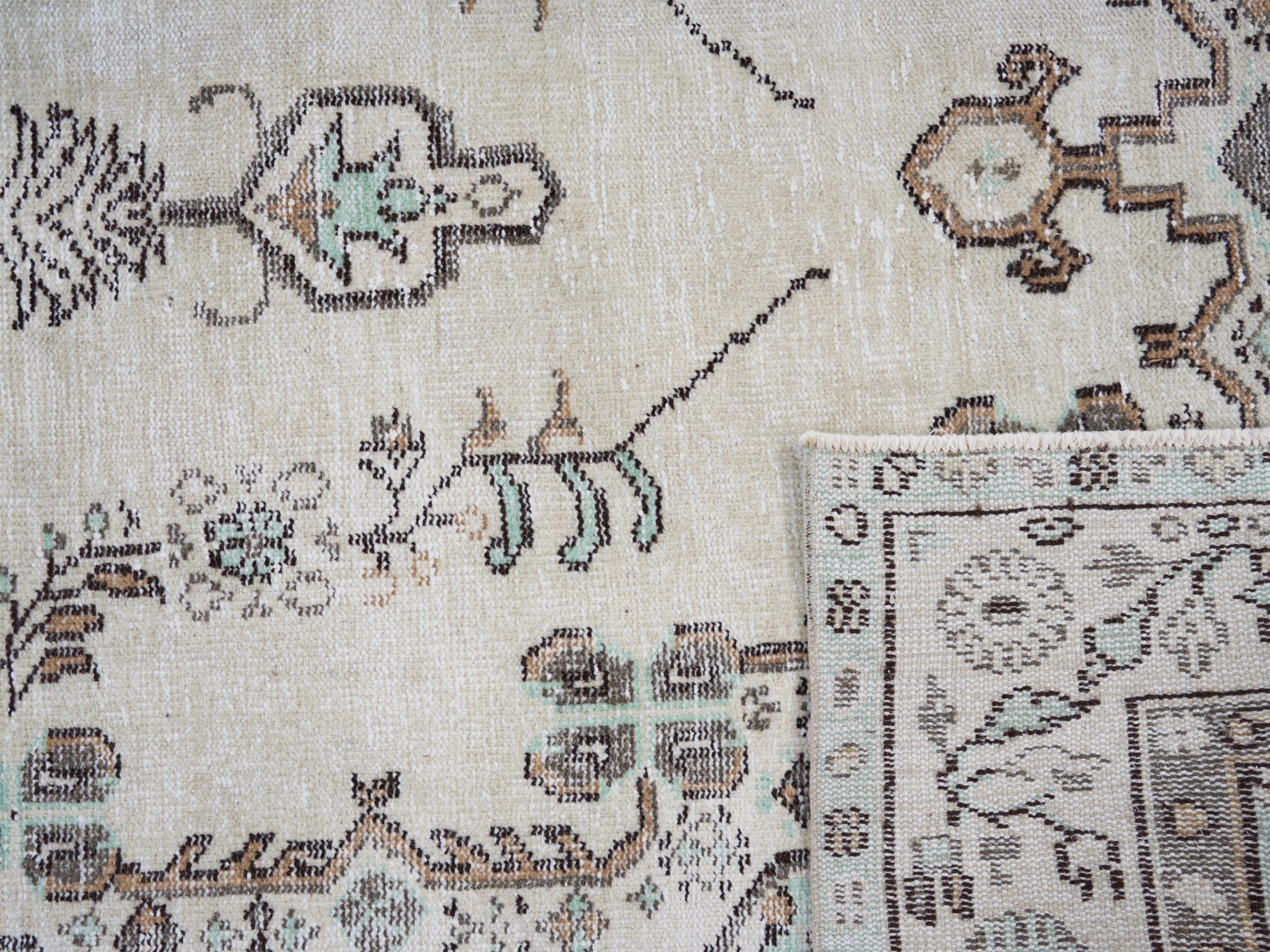 Turkish Manisa oversized rug in cream and taupe, view 9 of 9