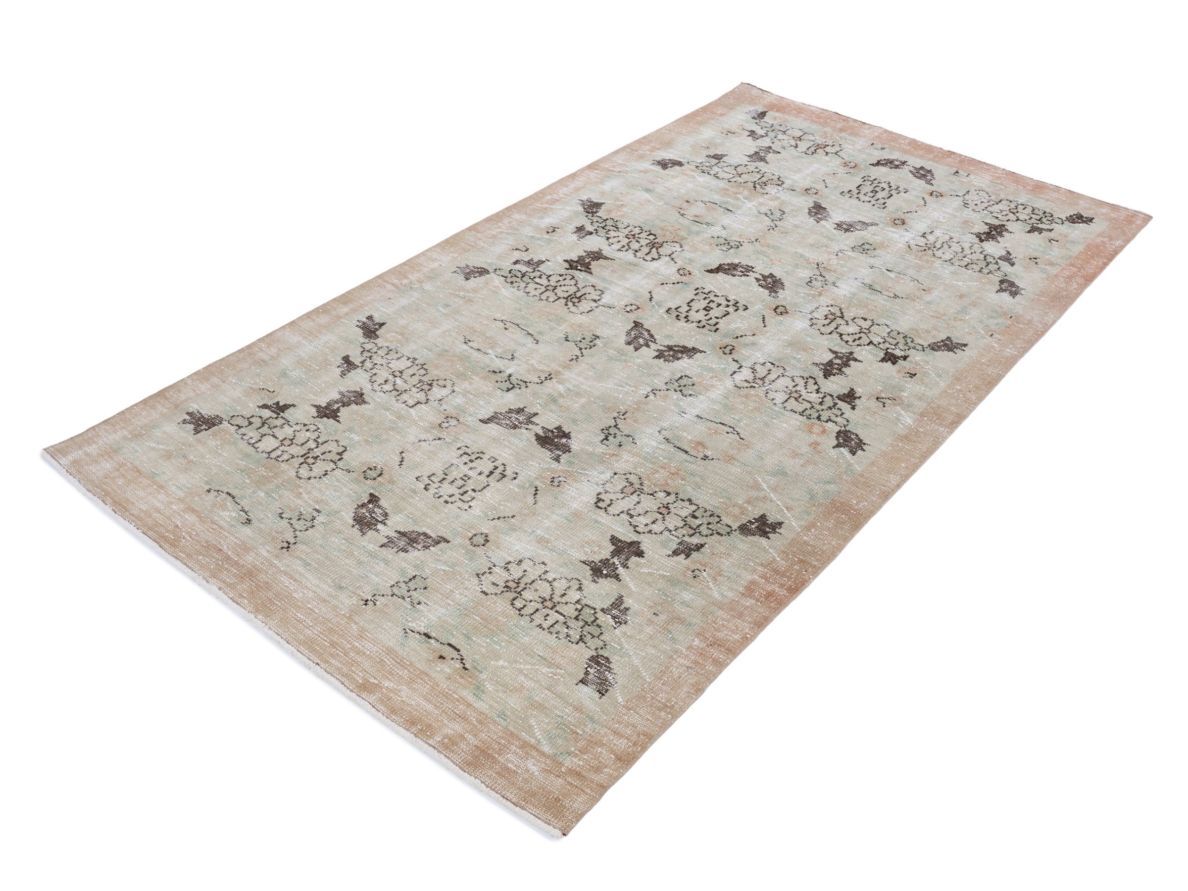 Turkish Manisa area rug in taupe and greige, view 3 of 10