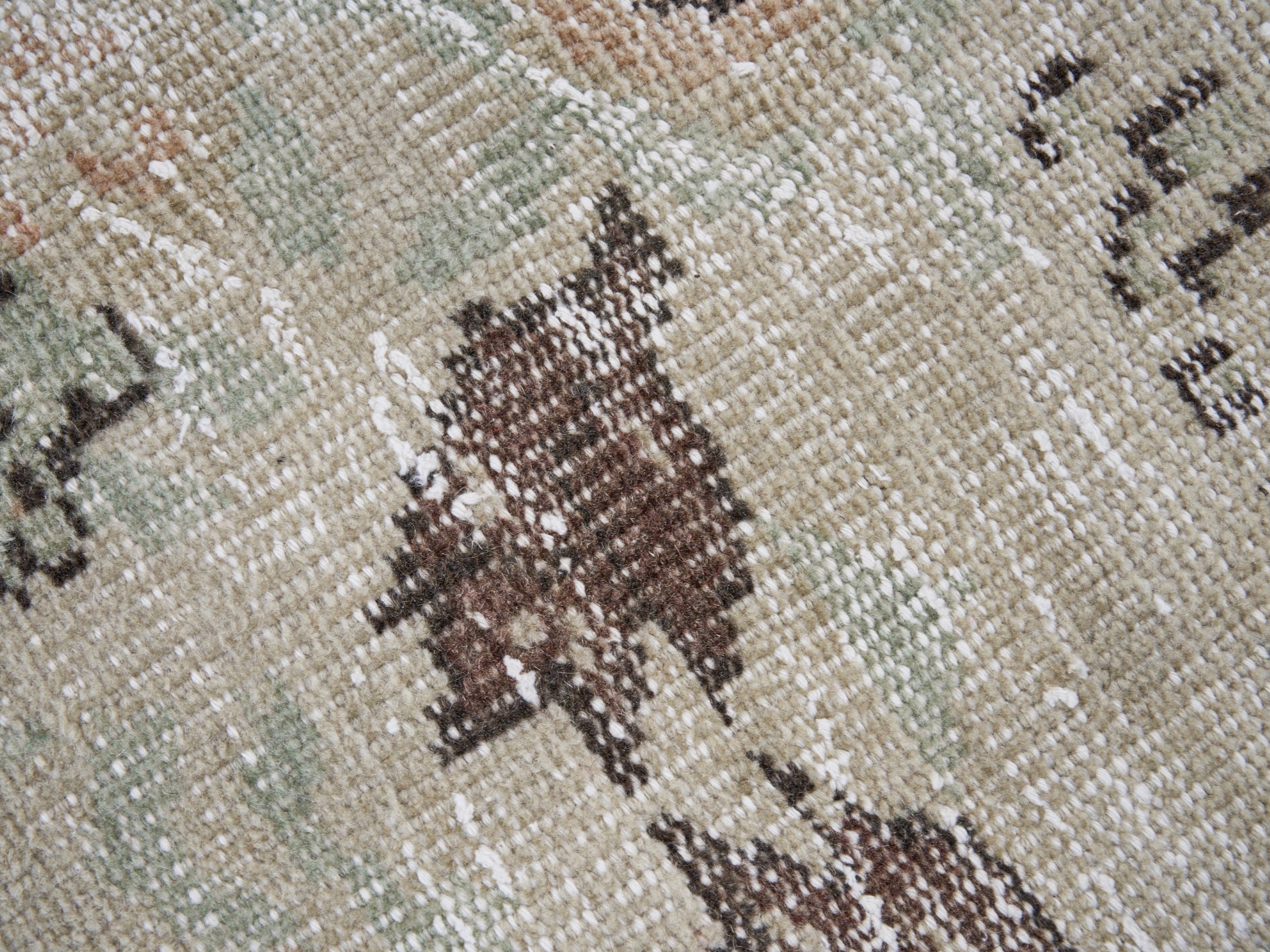 Turkish Manisa area rug in taupe and greige, view 7 of 10
