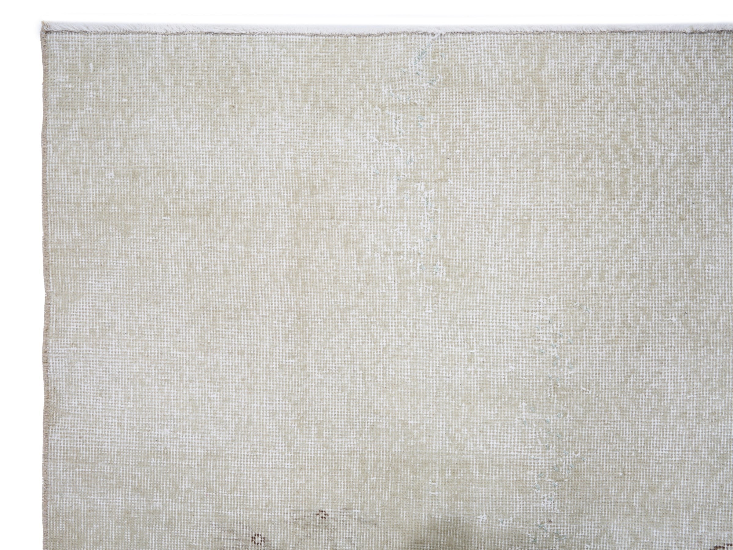 Turkish Isparta area rug in cream and muted pink, view 8 of 10