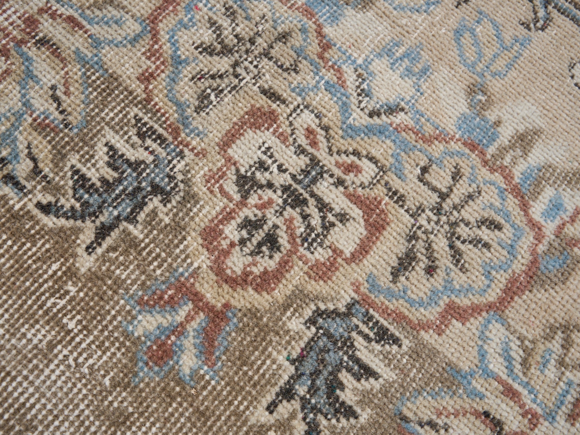 Turkish Isparta area rug in taupe and greige, view 7 of 10
