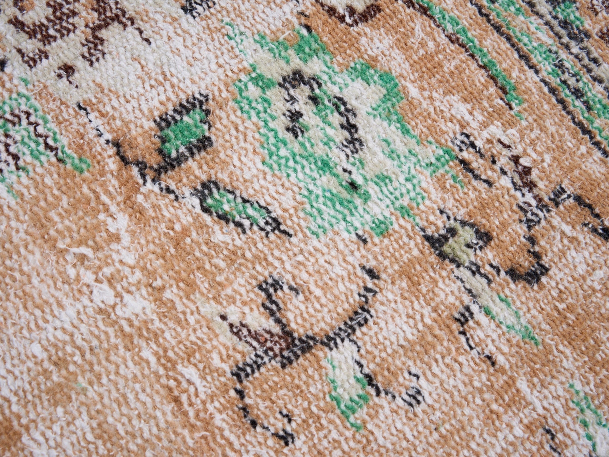 Turkish Manisa area rug in tan and cream, view 7 of 10