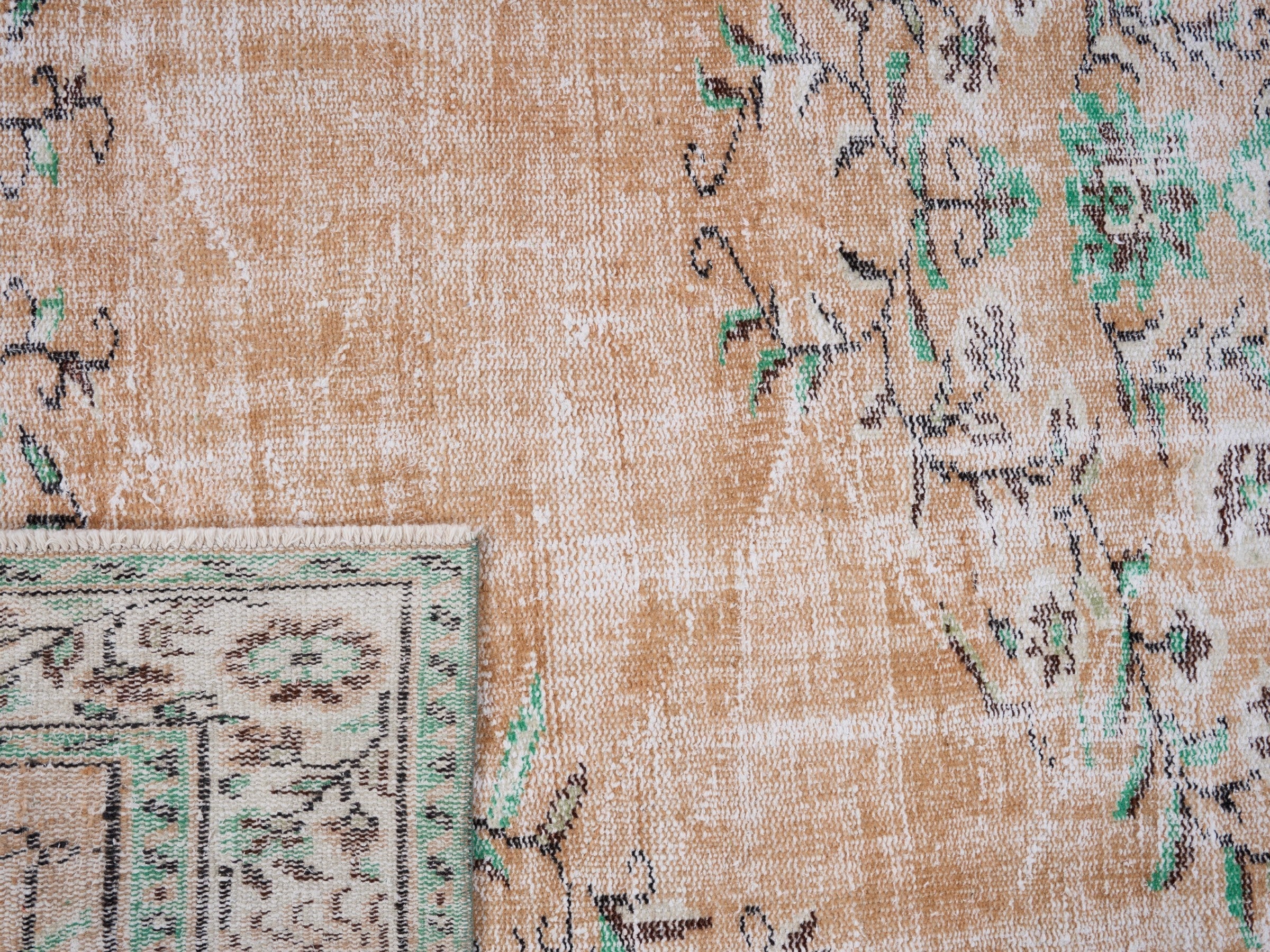 Turkish Manisa area rug in tan and cream, view 10 of 10