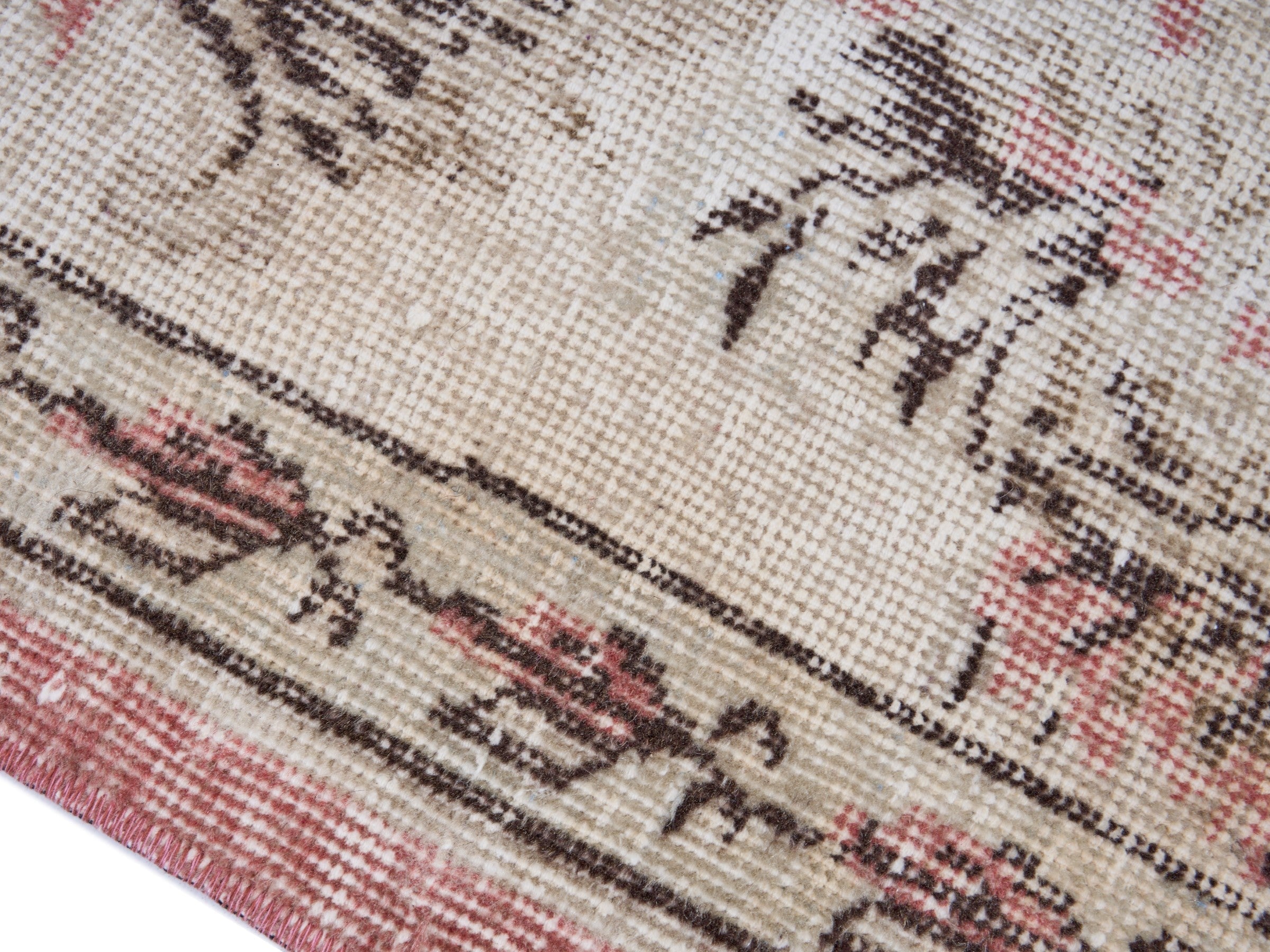 Turkish Isparta area rug in muted pink and dusty rose, view 6 of 10
