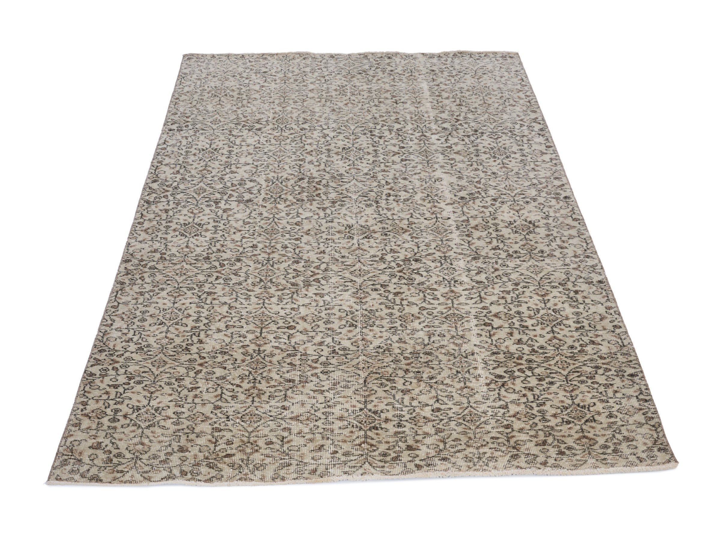 Turkish Isparta area rug in taupe and greige, view 2 of 10