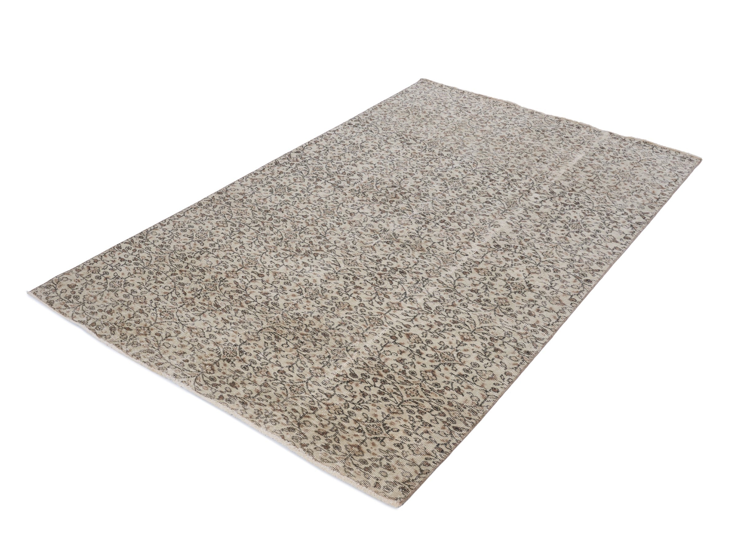 Turkish Isparta area rug in taupe and greige, view 3 of 10