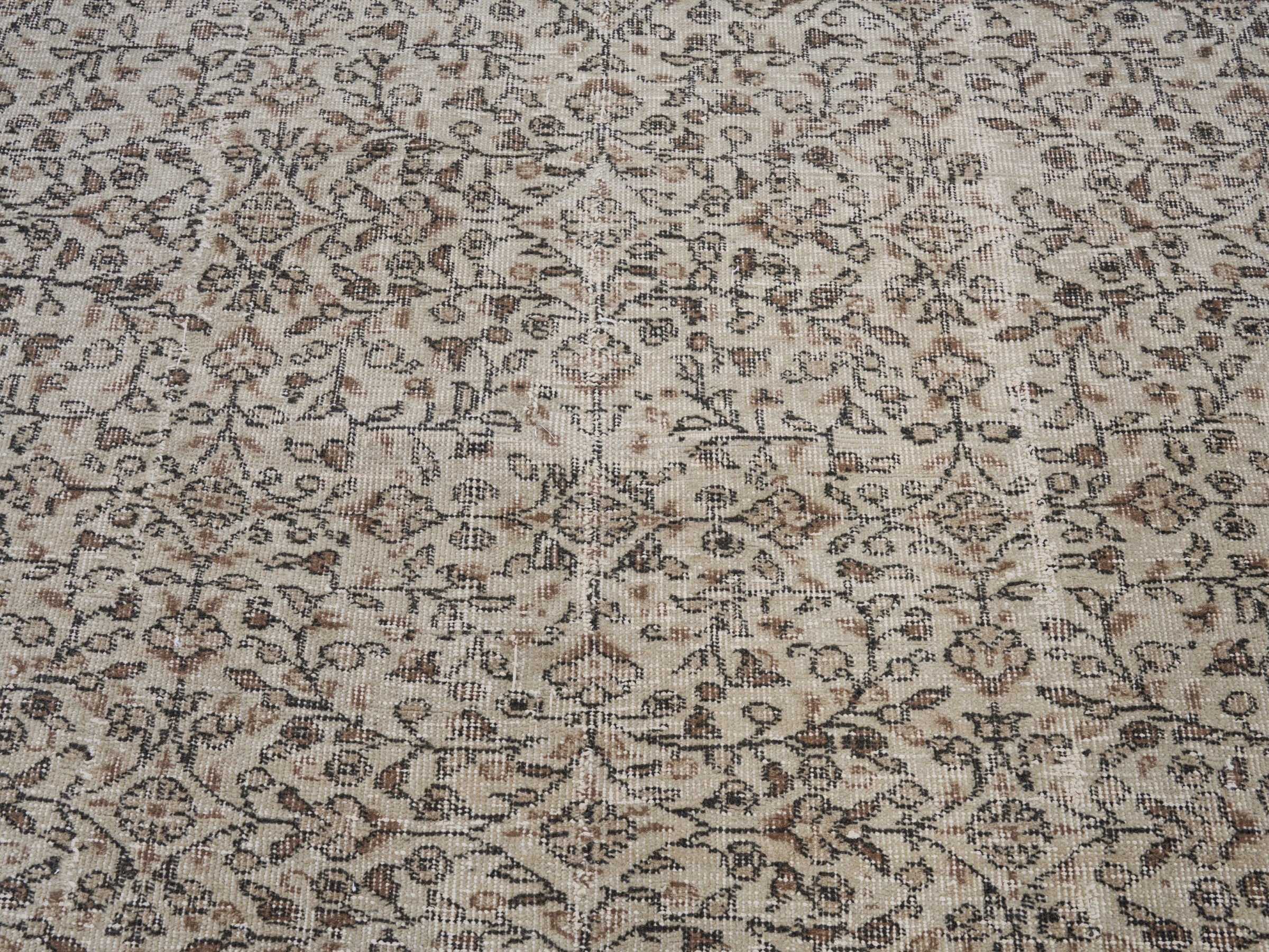 Turkish Isparta area rug in taupe and greige, view 4 of 10