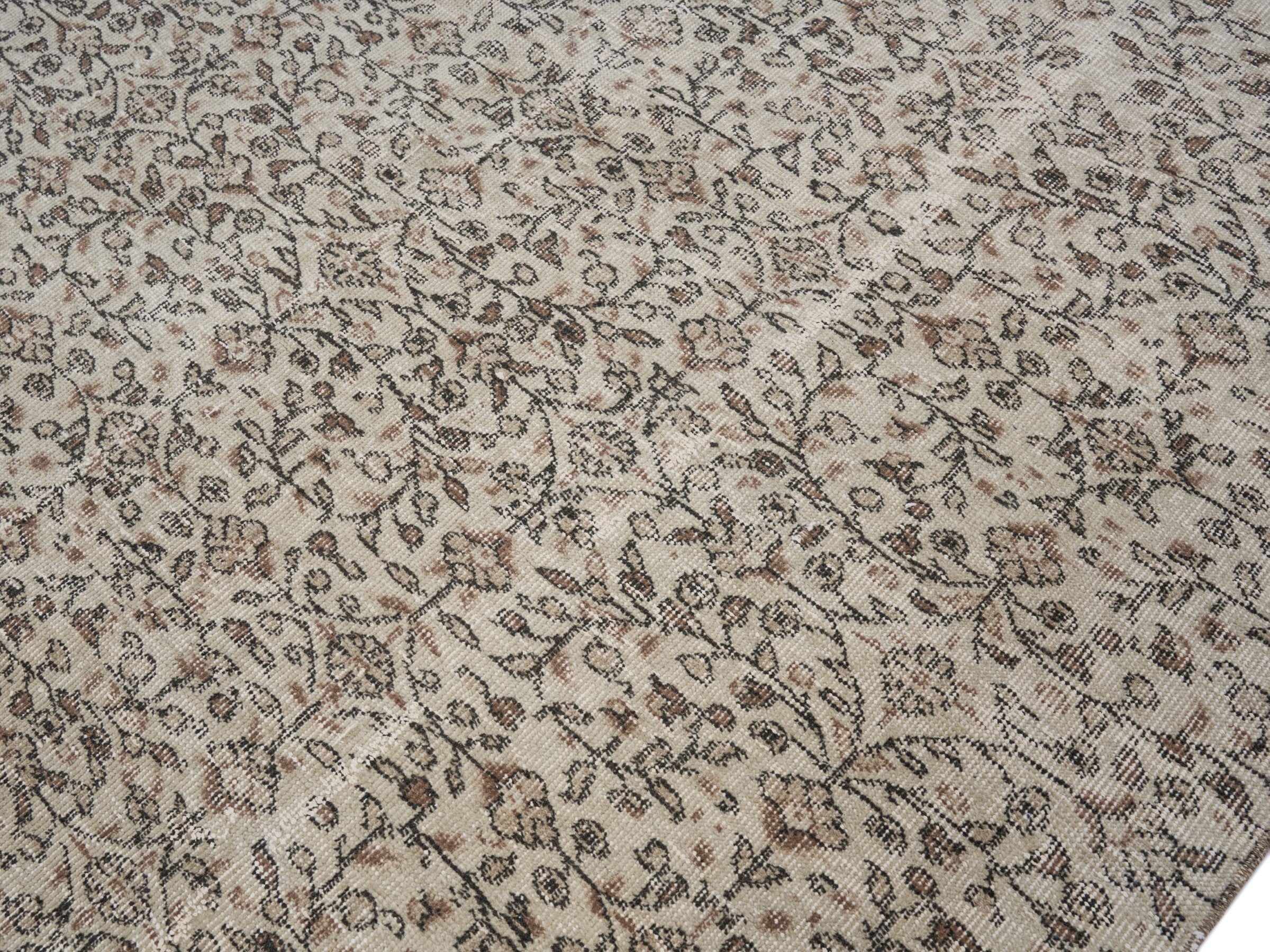 Turkish Isparta area rug in taupe and greige, view 5 of 10