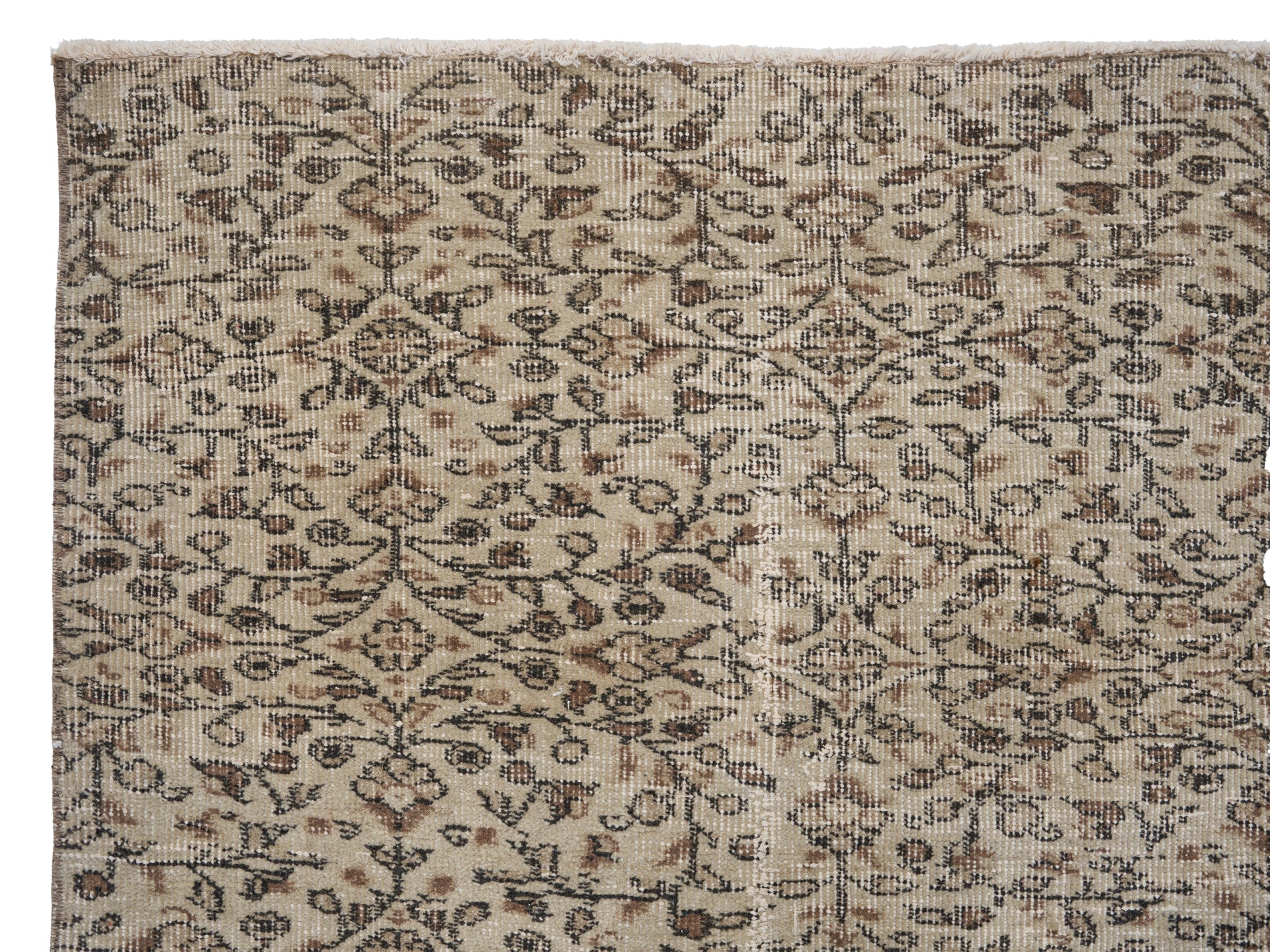 Turkish Isparta area rug in taupe and greige, view 8 of 10