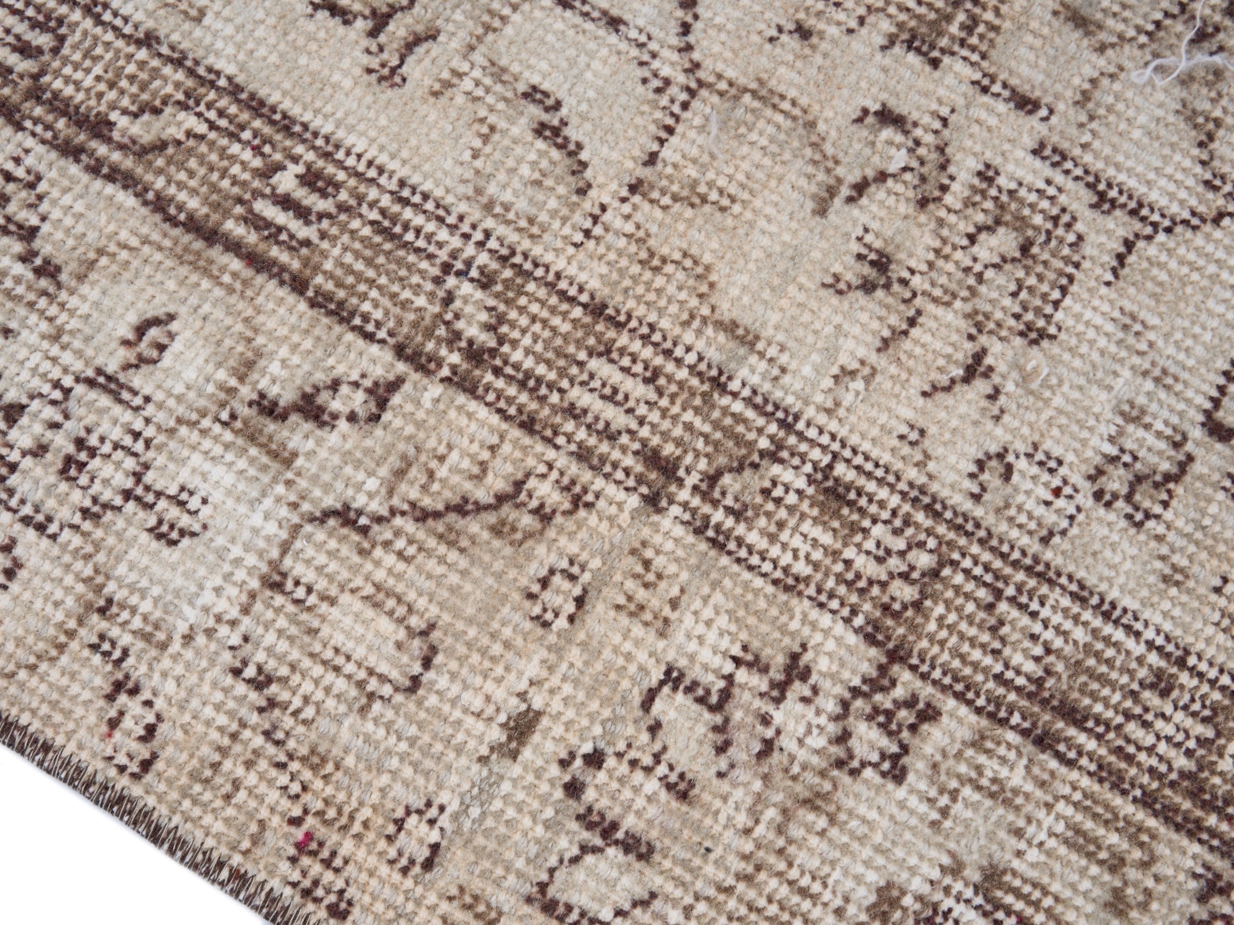 Turkish Isparta area rug in cream and greige, view 6 of 10
