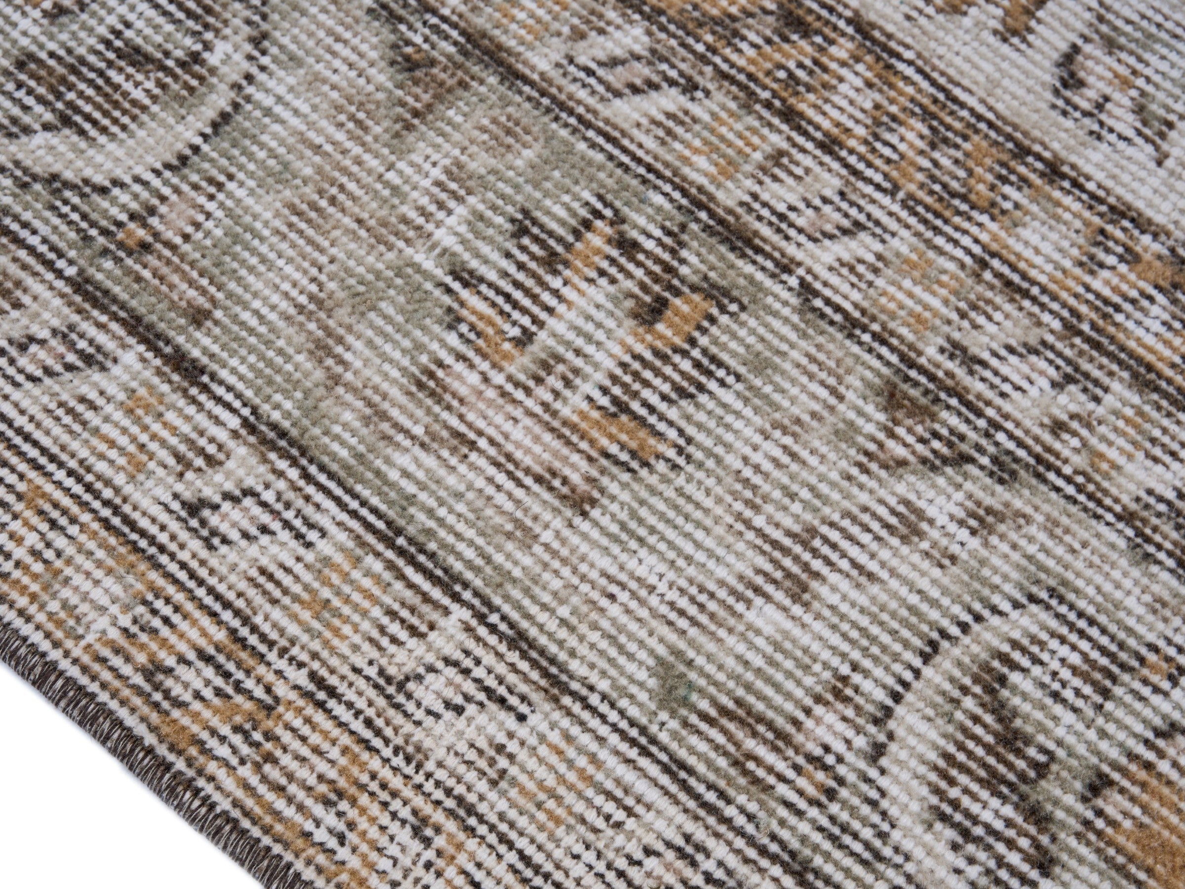 Turkish Isparta area rug in cream and greige, view 6 of 10