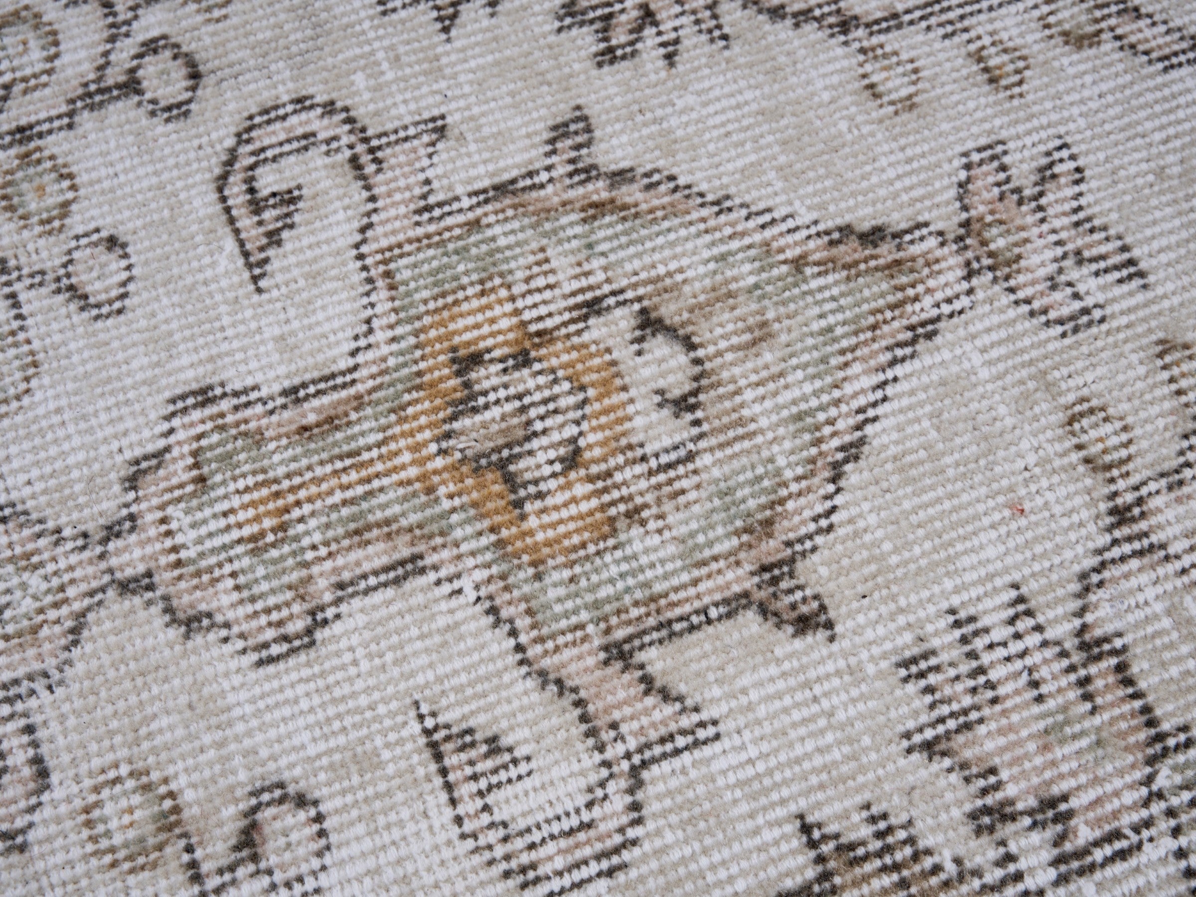 Turkish Isparta area rug in cream and greige, view 7 of 10