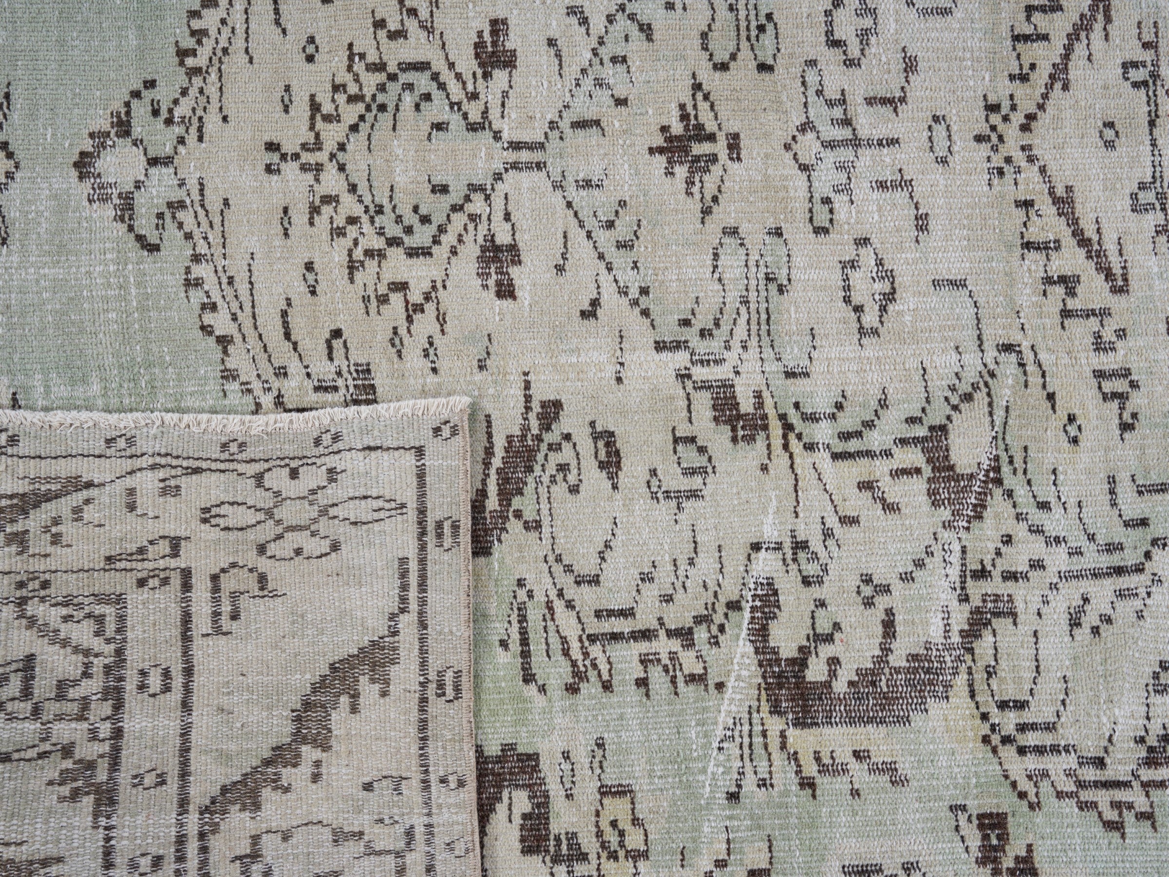 Turkish Manisa area rug in cream and taupe, view 10 of 10