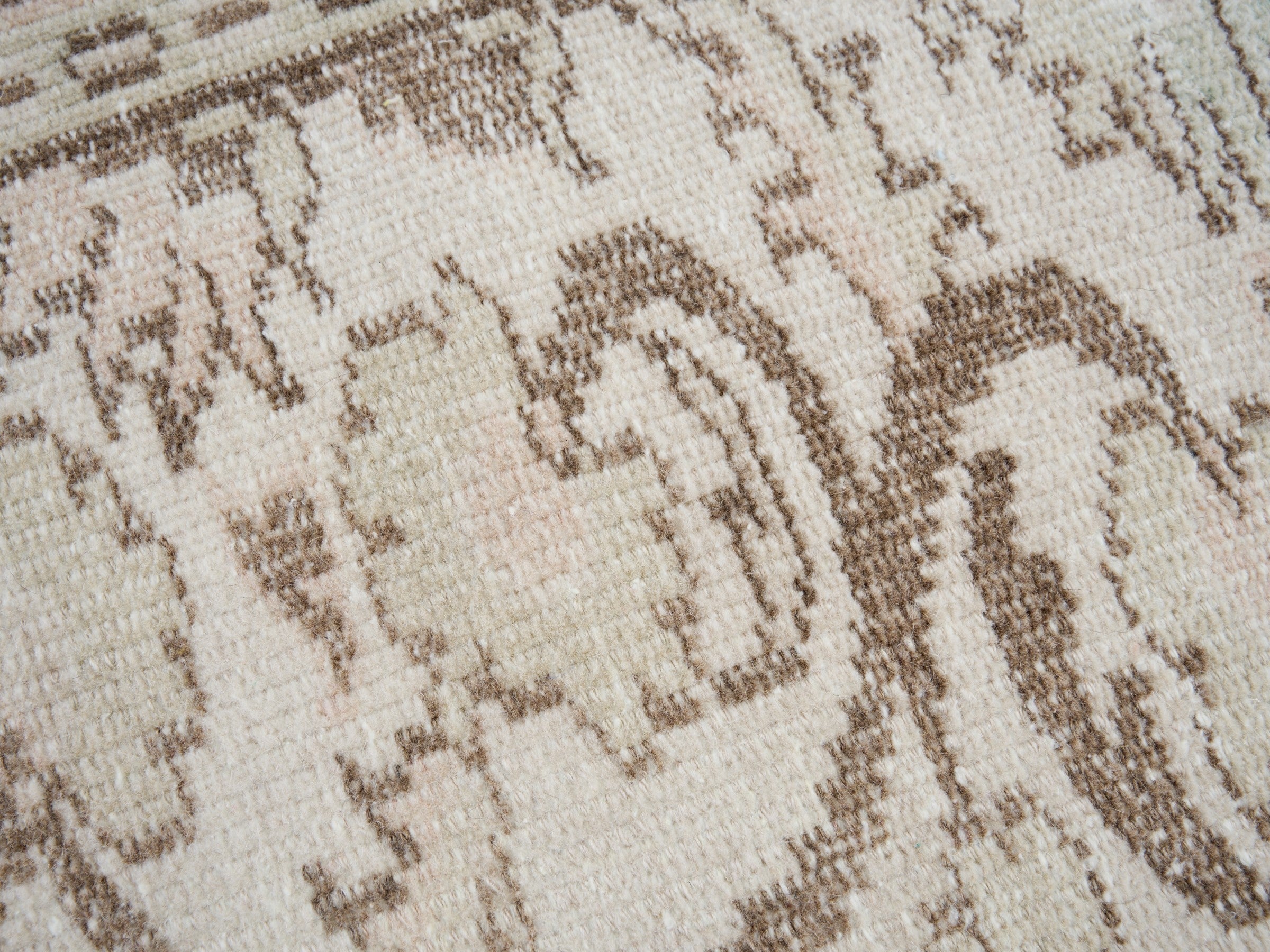 Turkish Manisa area rug in cream and tan, view 7 of 10