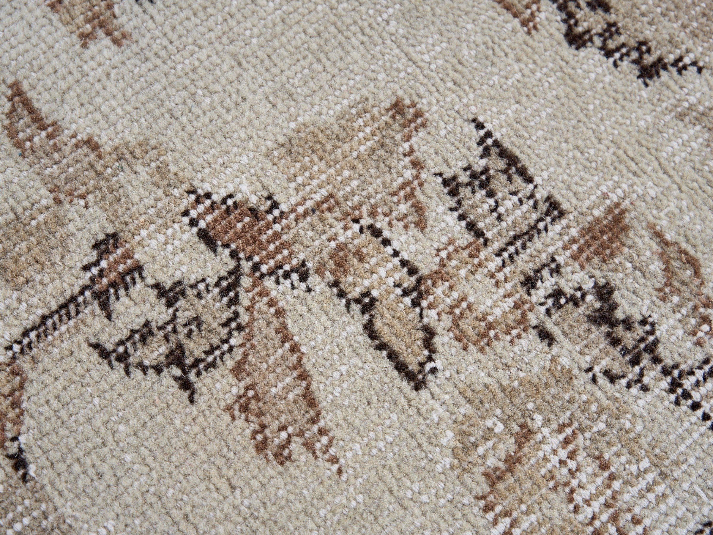 Turkish Isparta area rug in cream and taupe, view 7 of 10