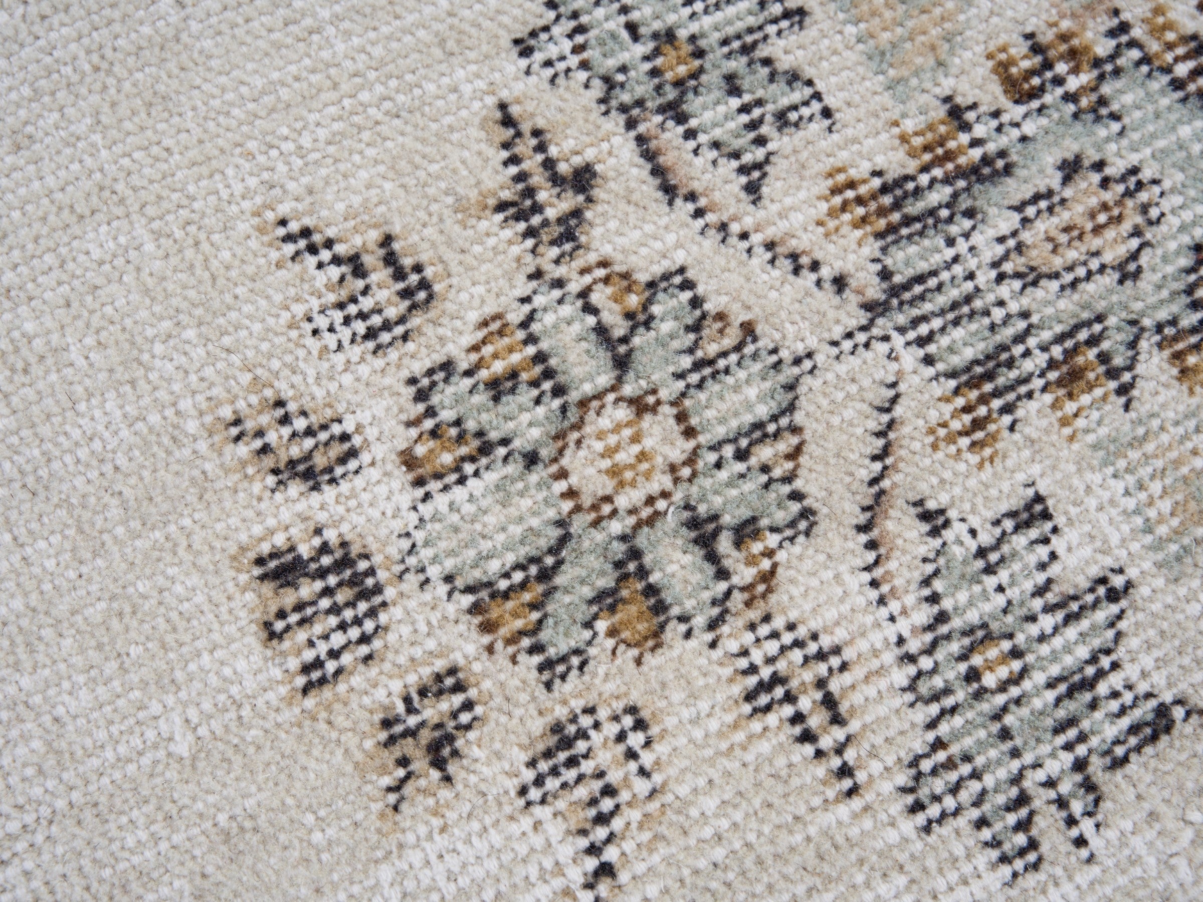 Turkish Isparta area rug in cream and greige, view 7 of 10