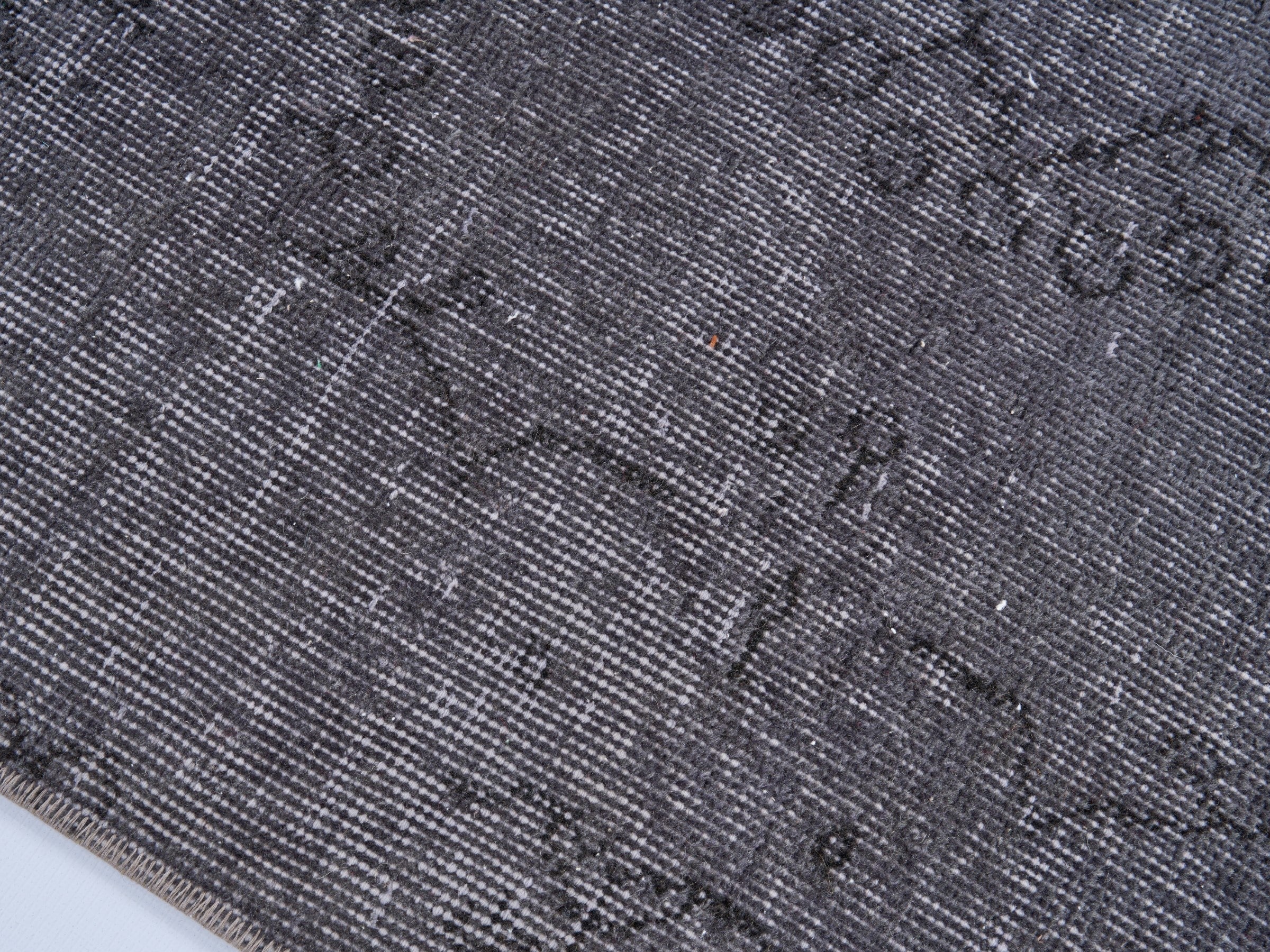 Turkish Isparta area rug in charcoal and mid gray, view 6 of 10