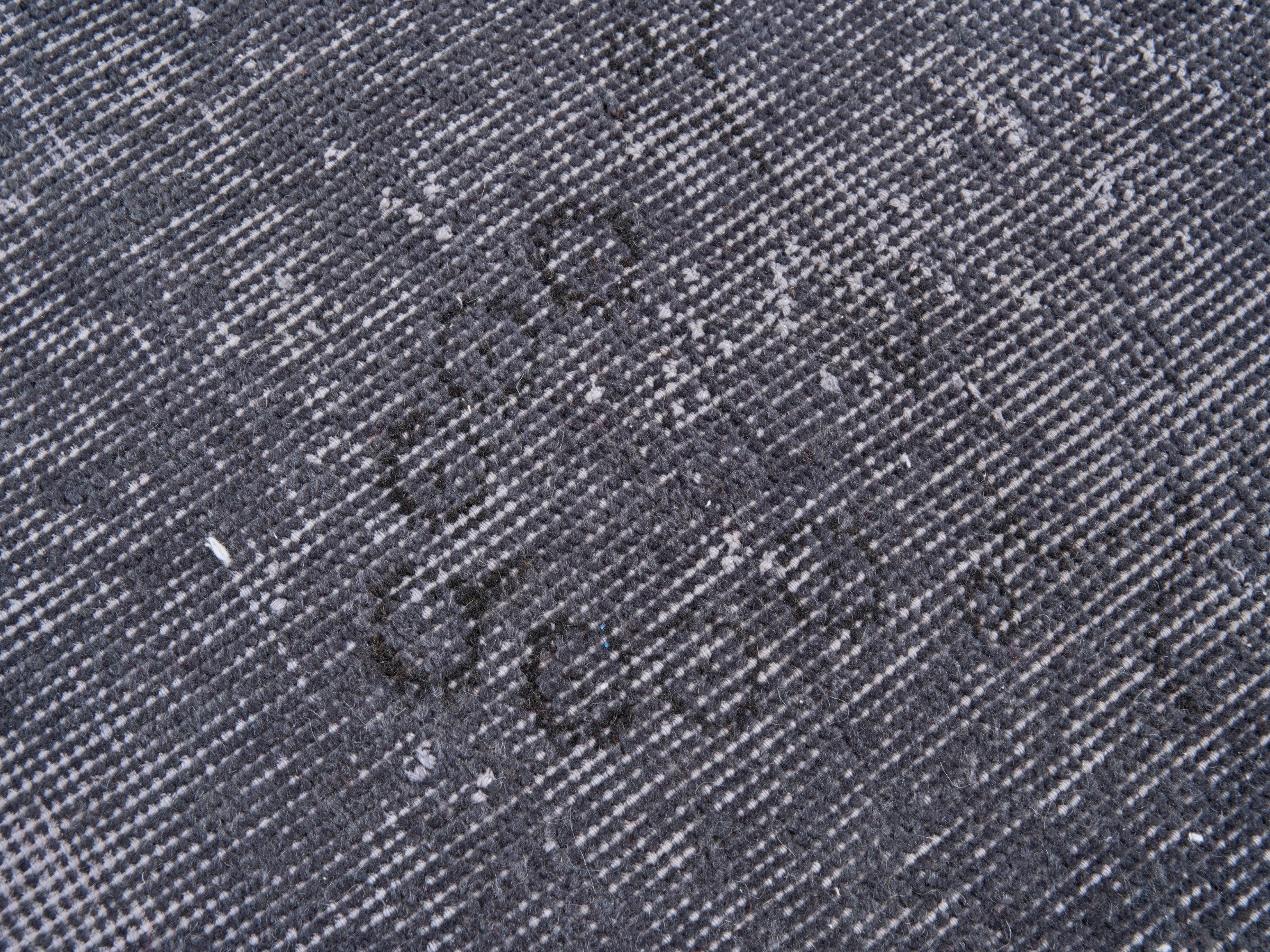 Turkish Isparta area rug in charcoal and mid gray, view 7 of 10