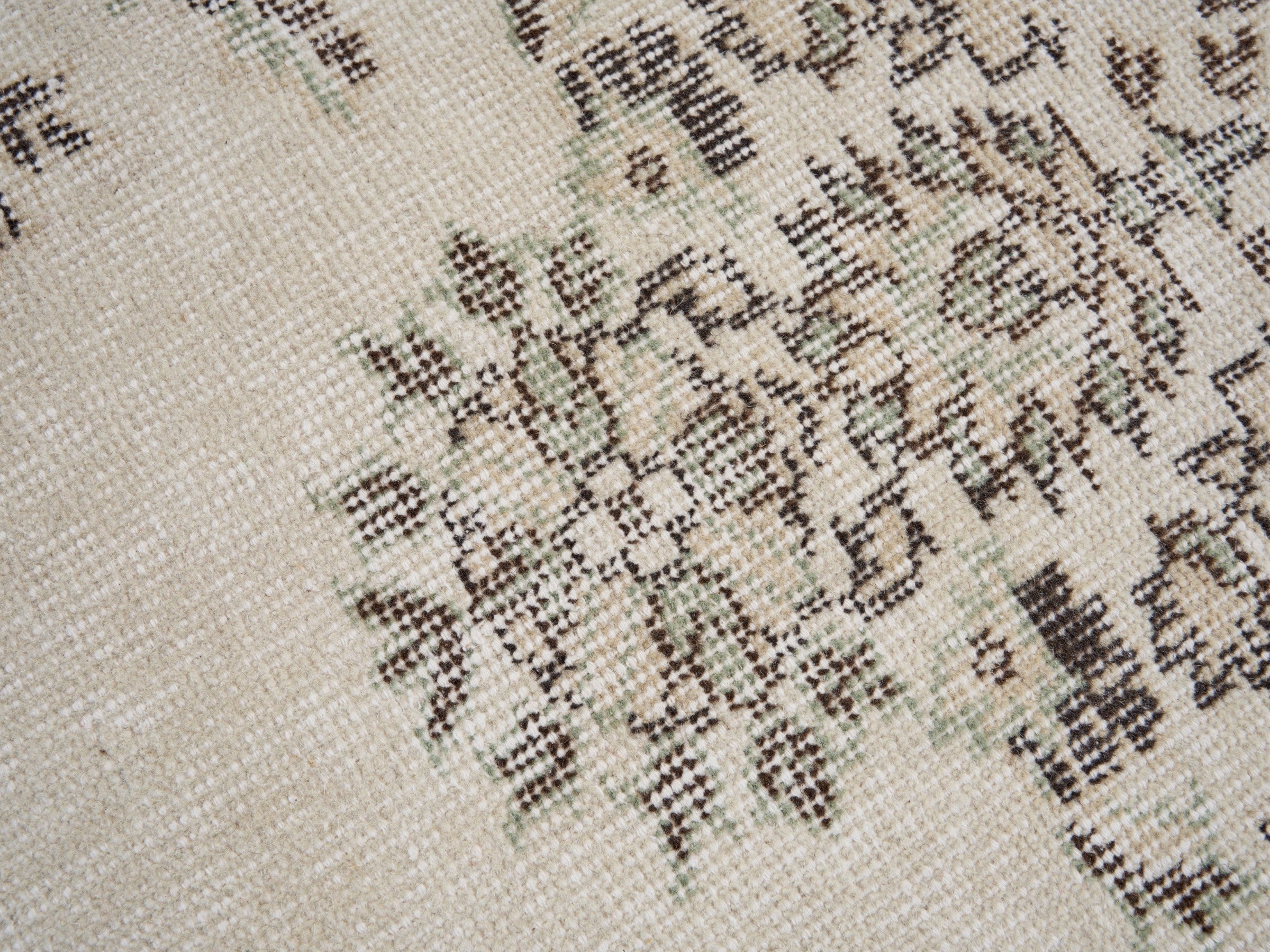 Turkish Isparta area rug in cream and taupe, view 7 of 10