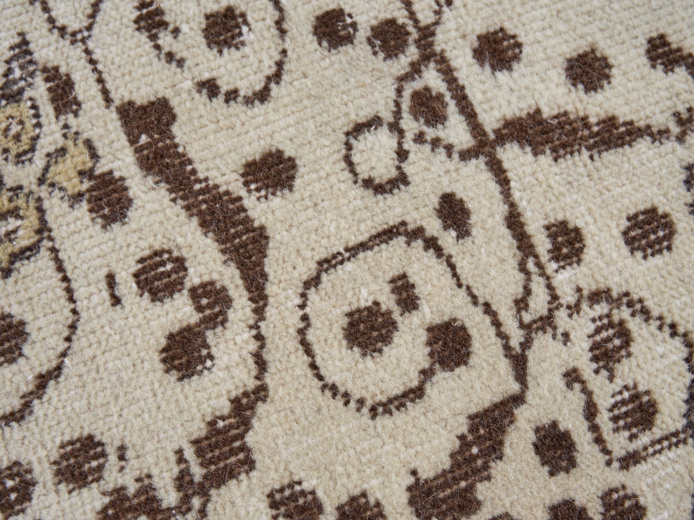 Turkish Isparta area rug in cream and greige, view 7 of 10
