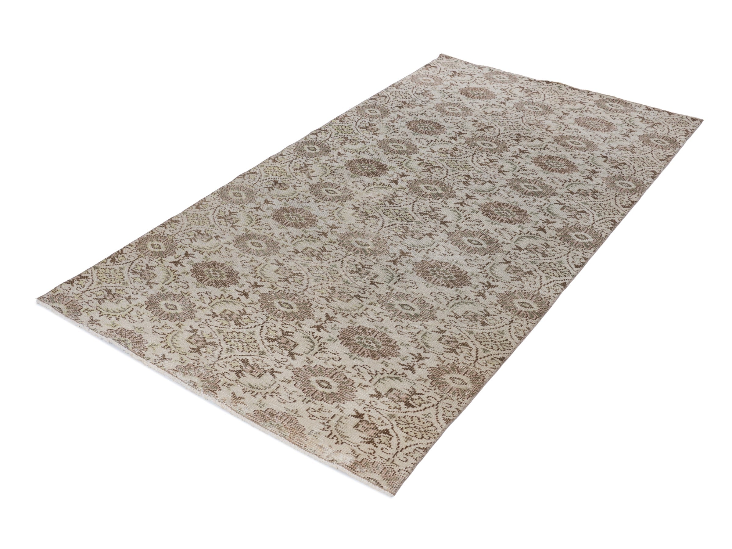 Turkish Manisa area rug in cream and greige, view 3 of 10