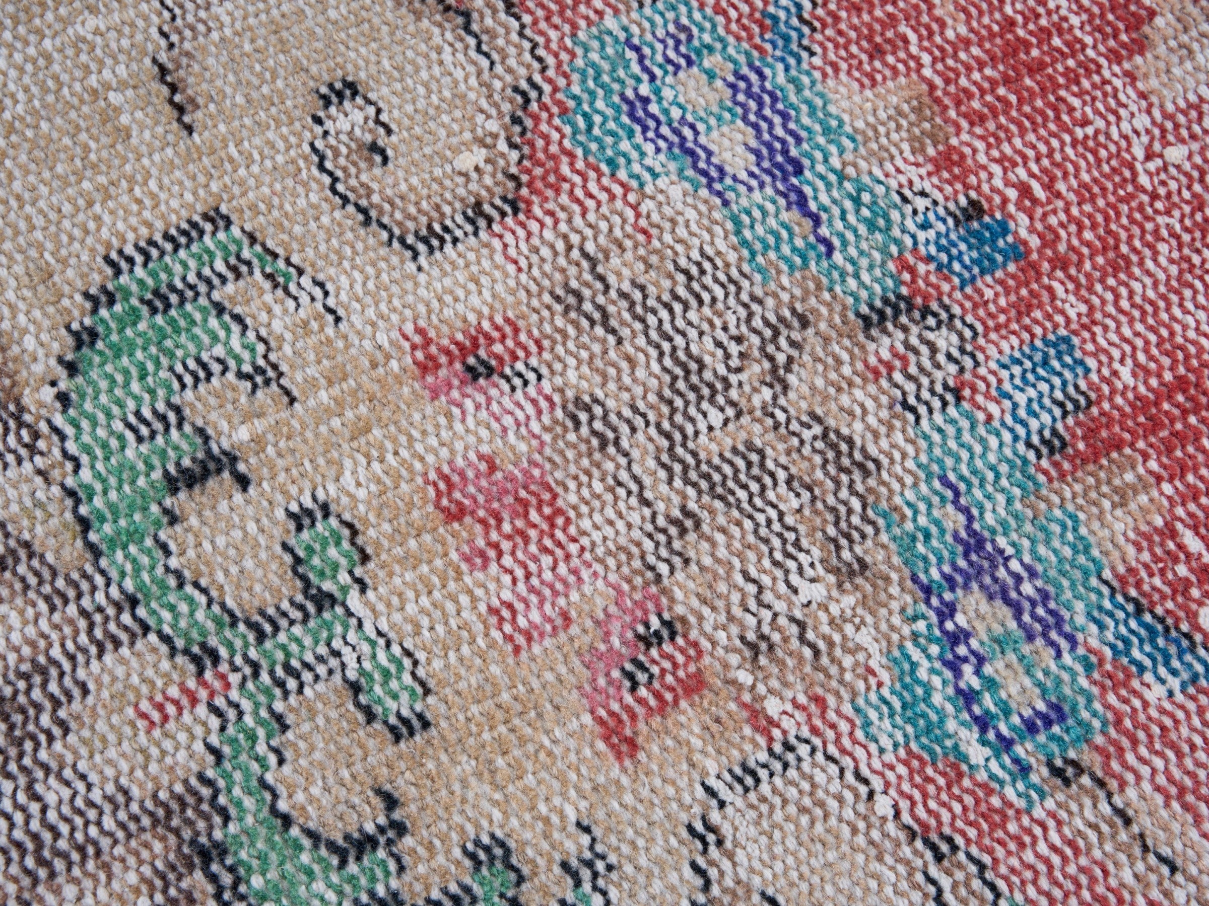 Turkish Manisa area rug in cream and rose, view 7 of 10