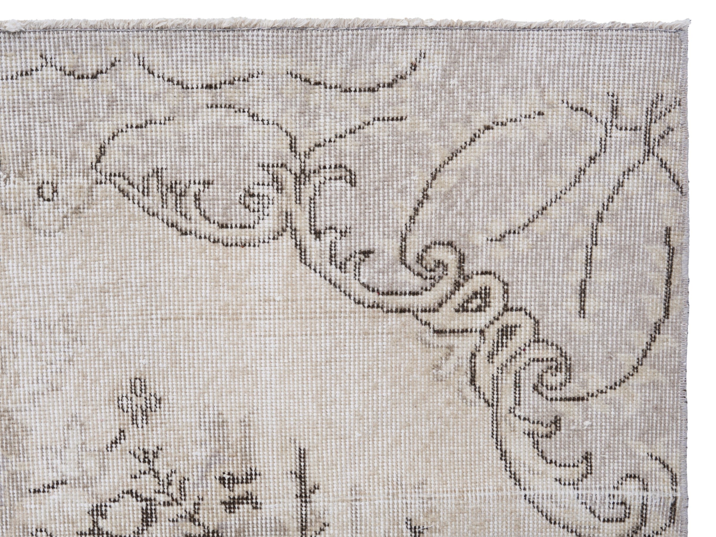 Turkish Isparta area rug in taupe and greige, view 8 of 10