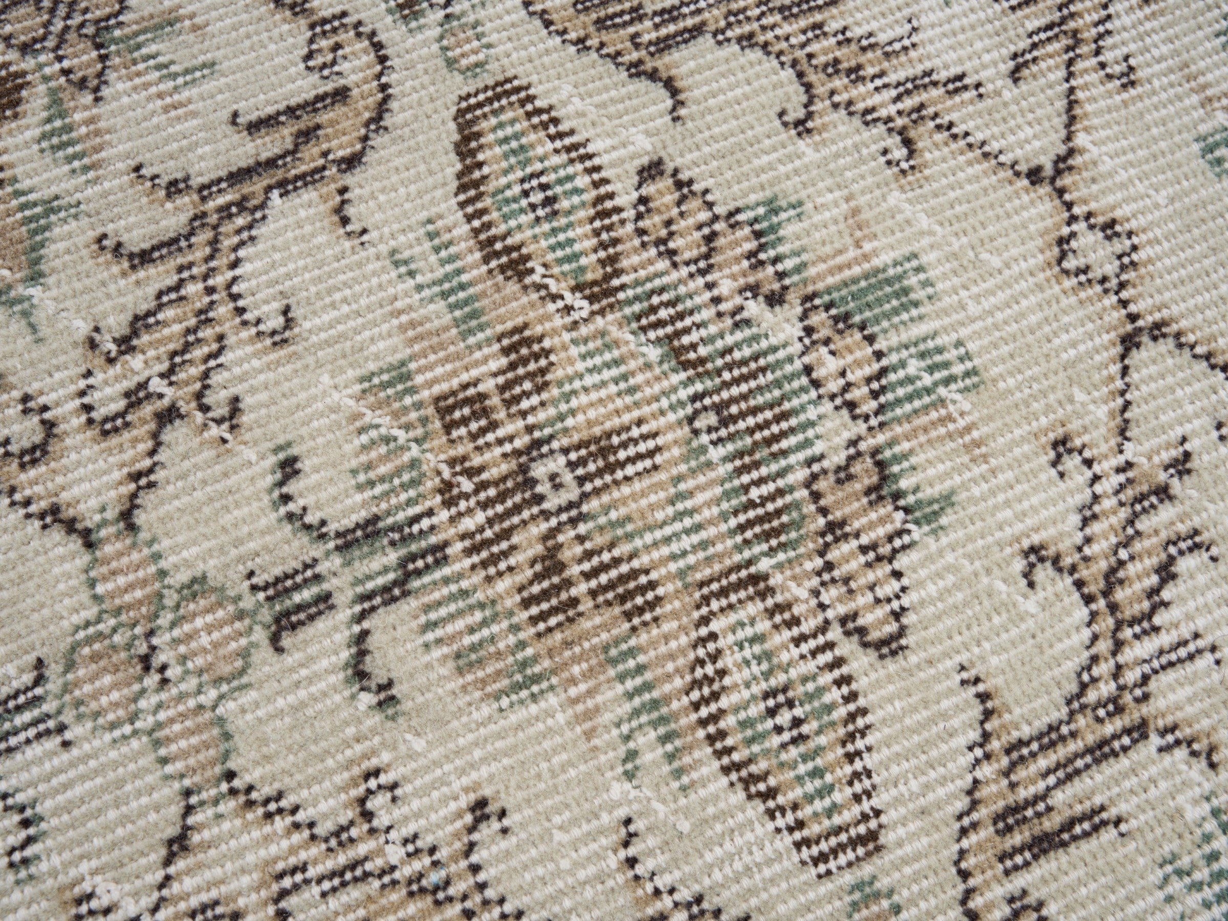 Turkish Isparta area rug in cream and greige, view 7 of 10