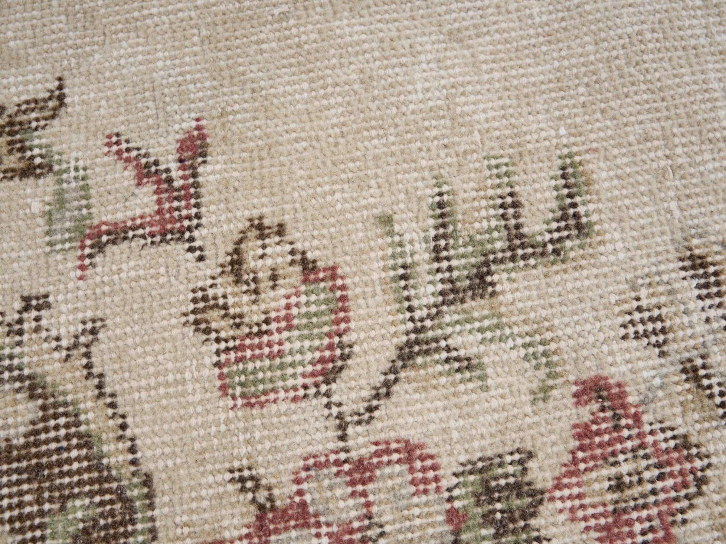 Turkish Isparta area rug in cream and rose, view 7 of 10