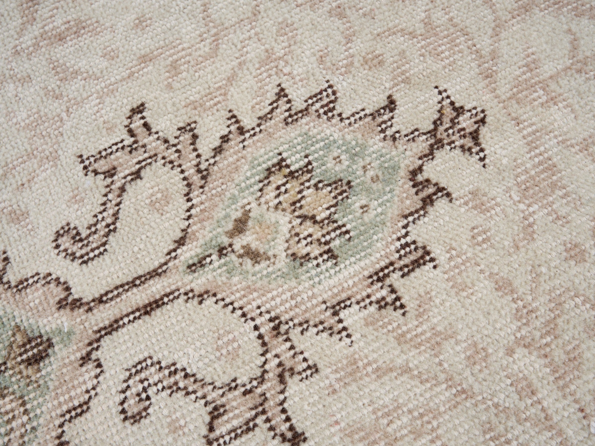 Turkish Isparta area rug in cream and taupe, view 7 of 10