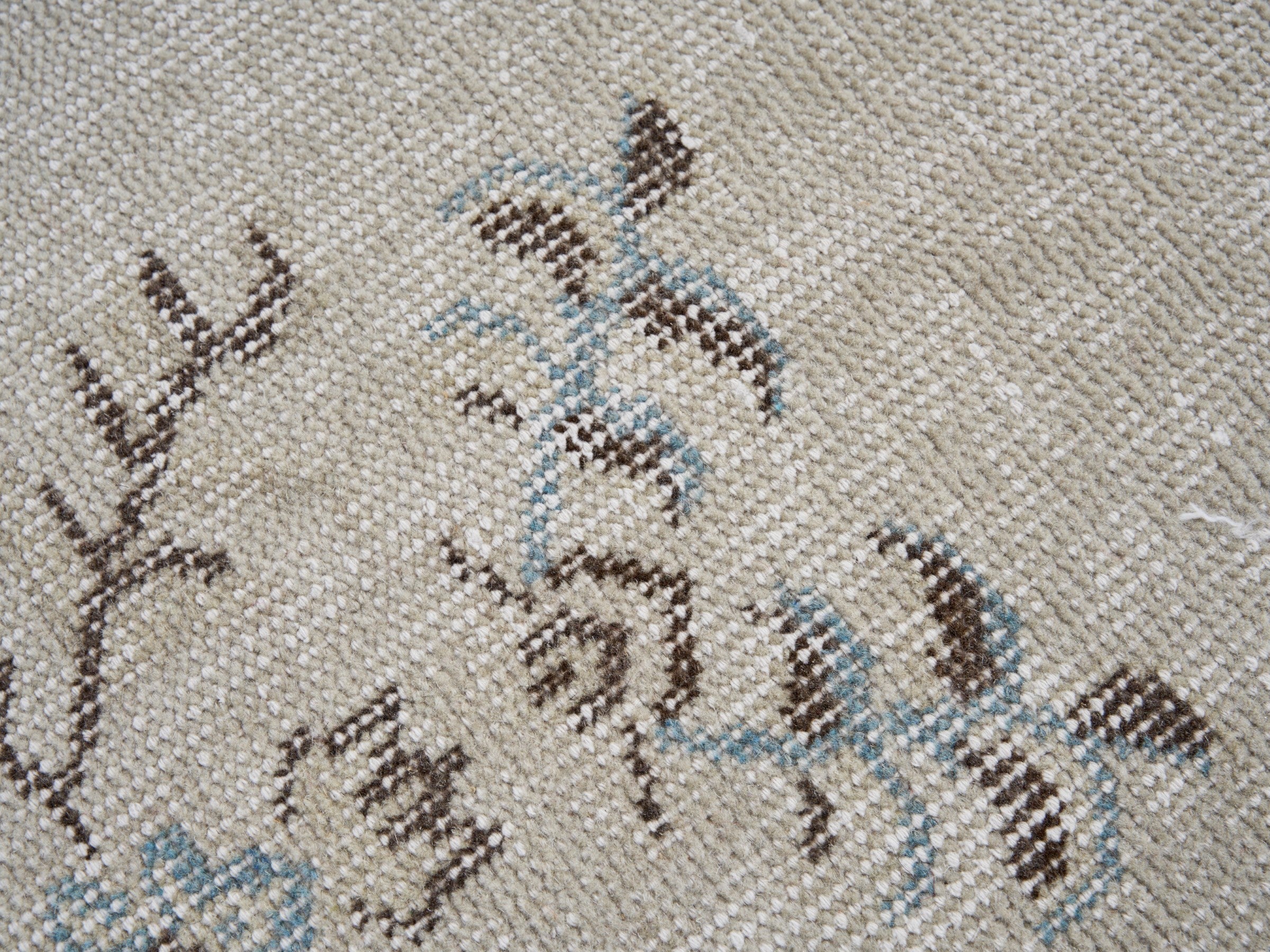 Turkish Isparta area rug in cream and greige, view 7 of 10