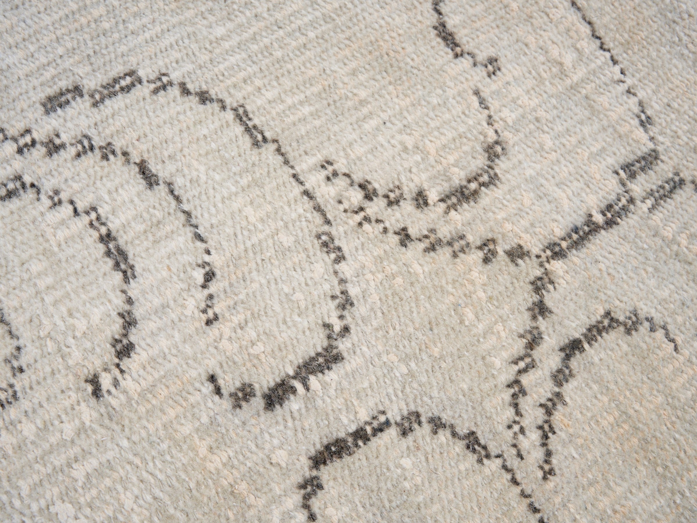 Turkish Manisa area rug in cream and taupe, view 7 of 10