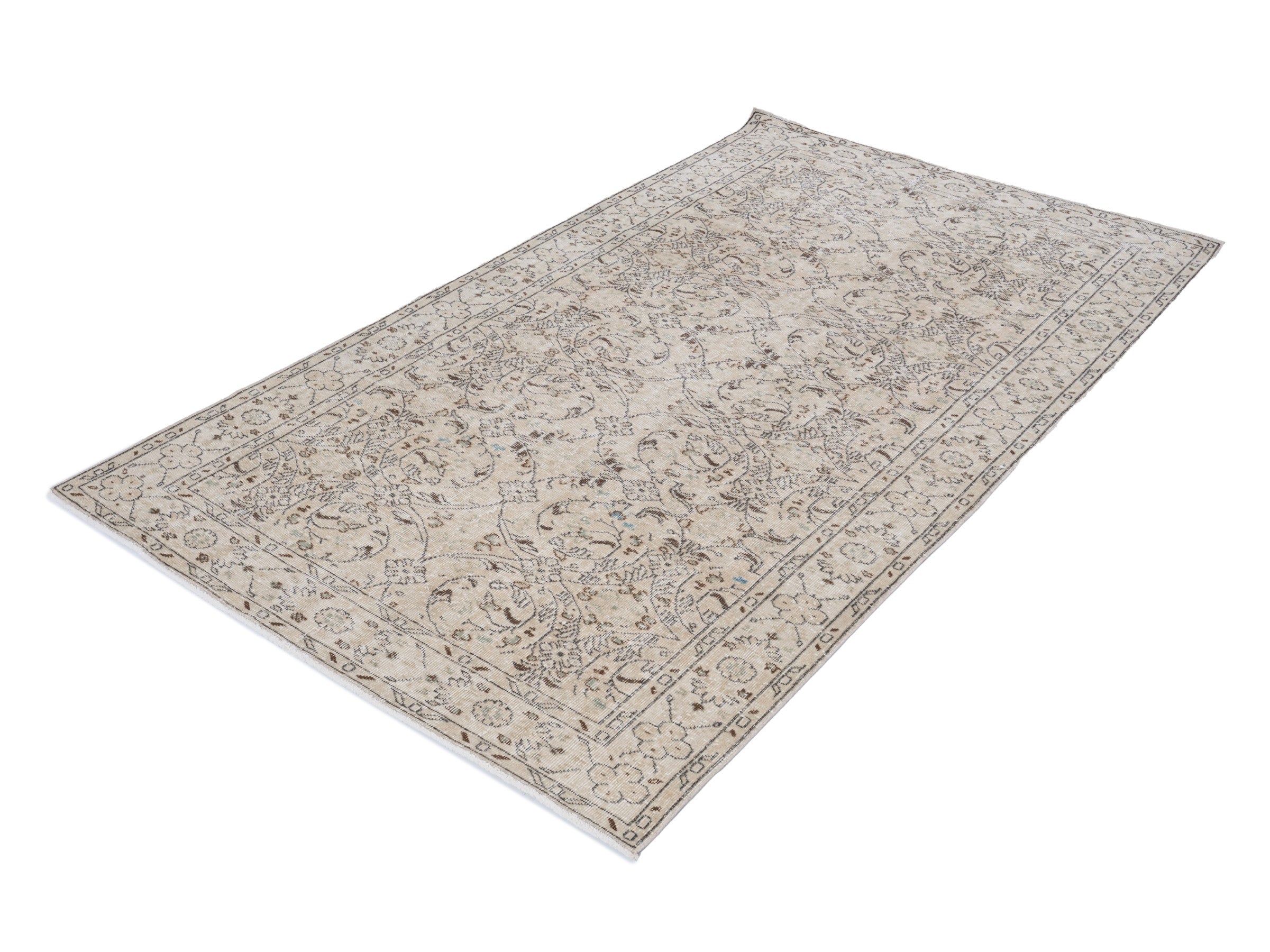 Turkish Isparta area rug in ivory and taupe, view 3 of 10