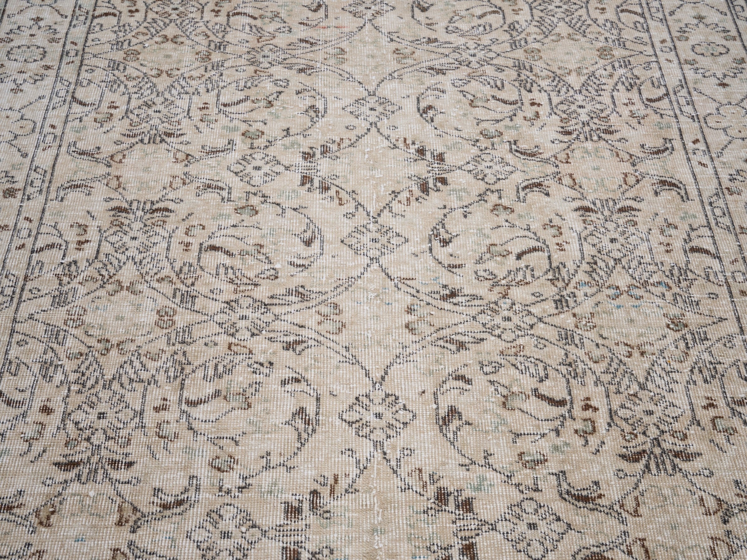 Turkish Isparta area rug in ivory and taupe, view 4 of 10